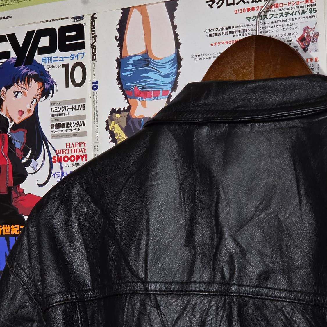 JPN 체크 안감 소가죽 블랙 봄버 자켓 상품이미지8