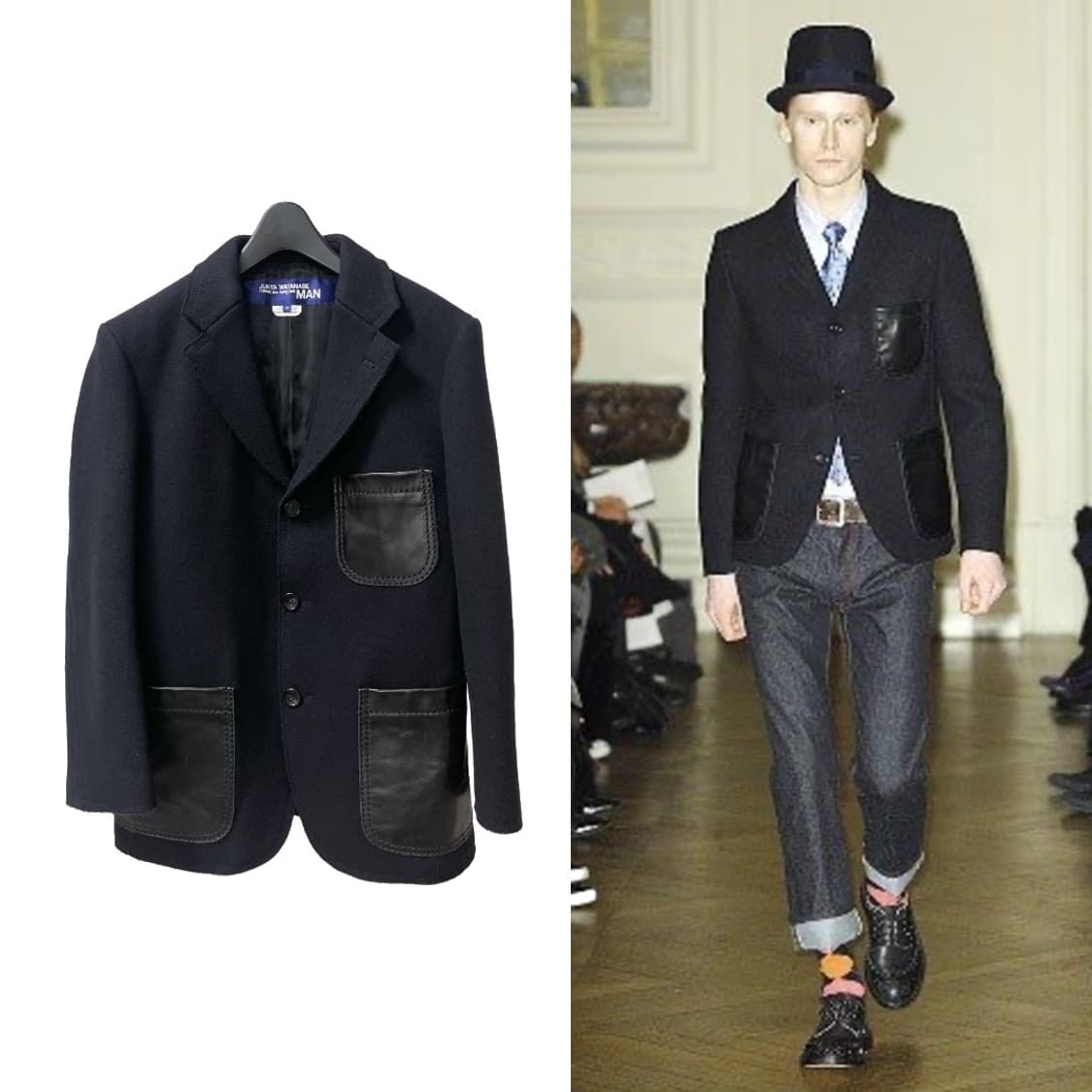 JUNYA WATANABE 2008FW wool & leather JK 상품이미지1