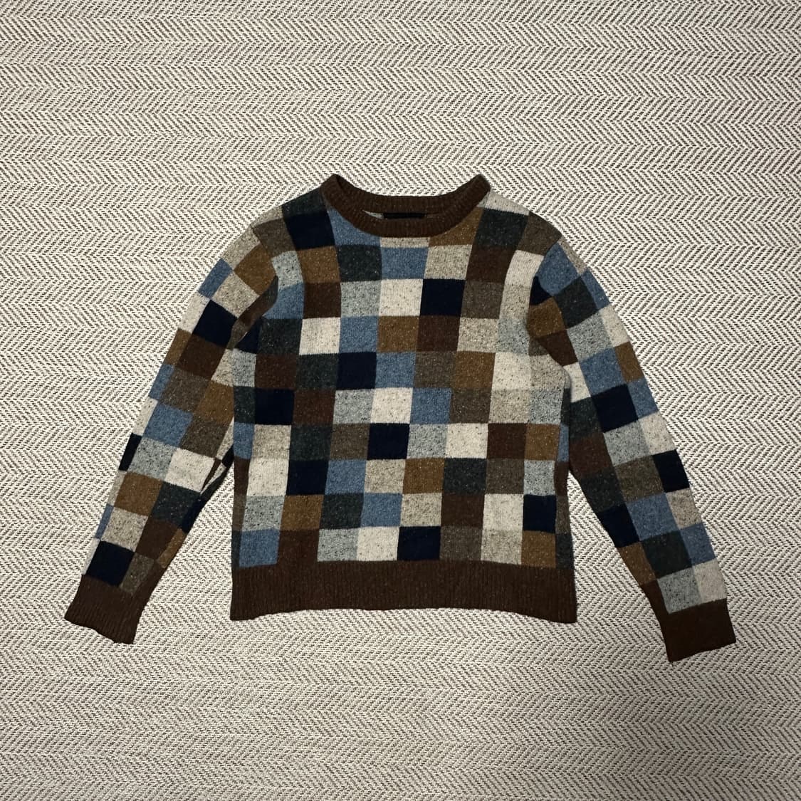 BEAMS PLUS multi check knit sweater 상품이미지1