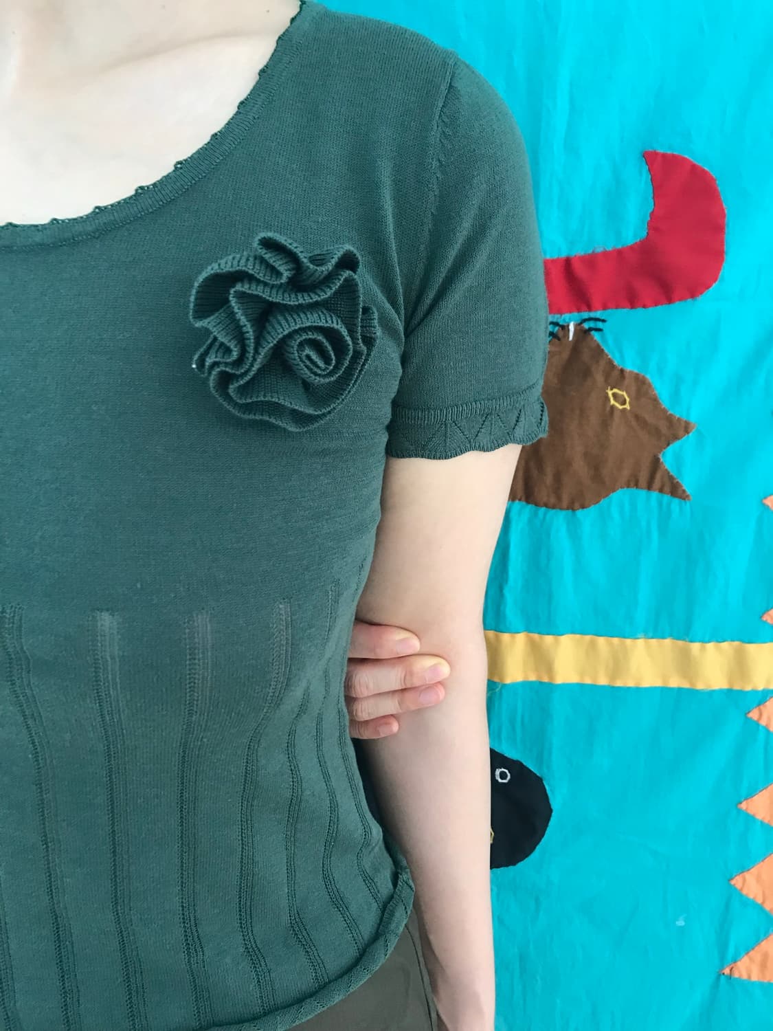 vintage rose green top 상품이미지8