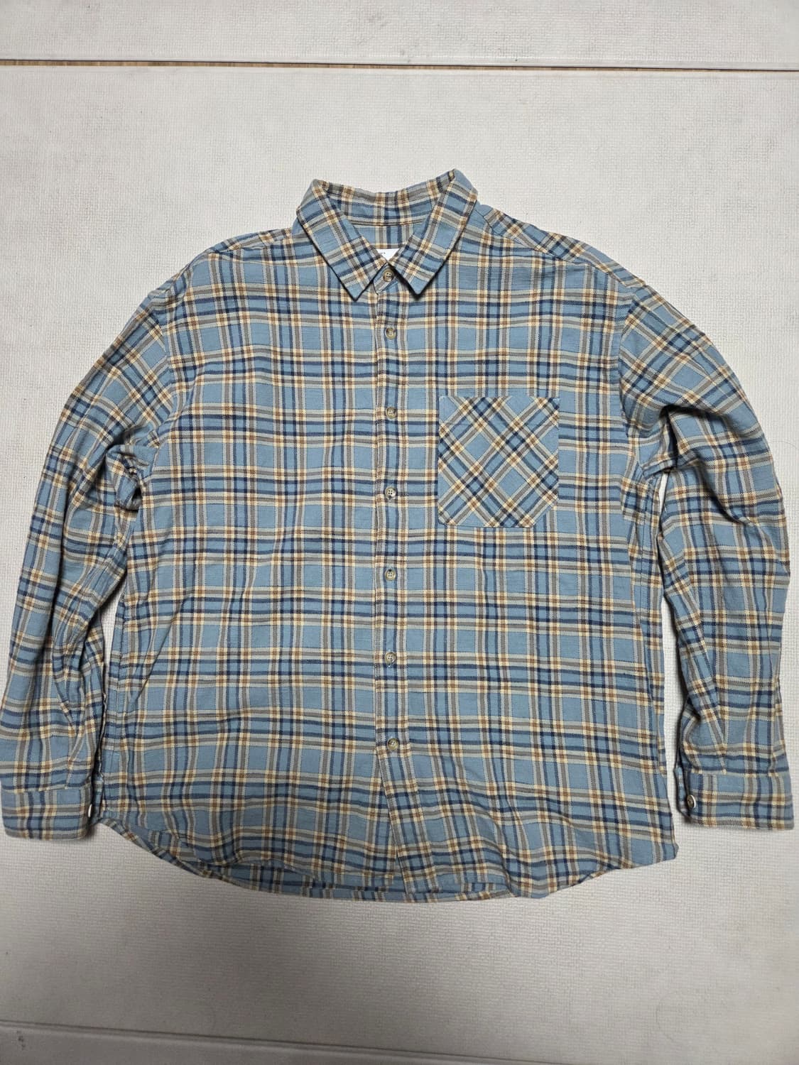 (L) 홀리선 x 키작은 광자 체크셔츠 블루 상품이미지2