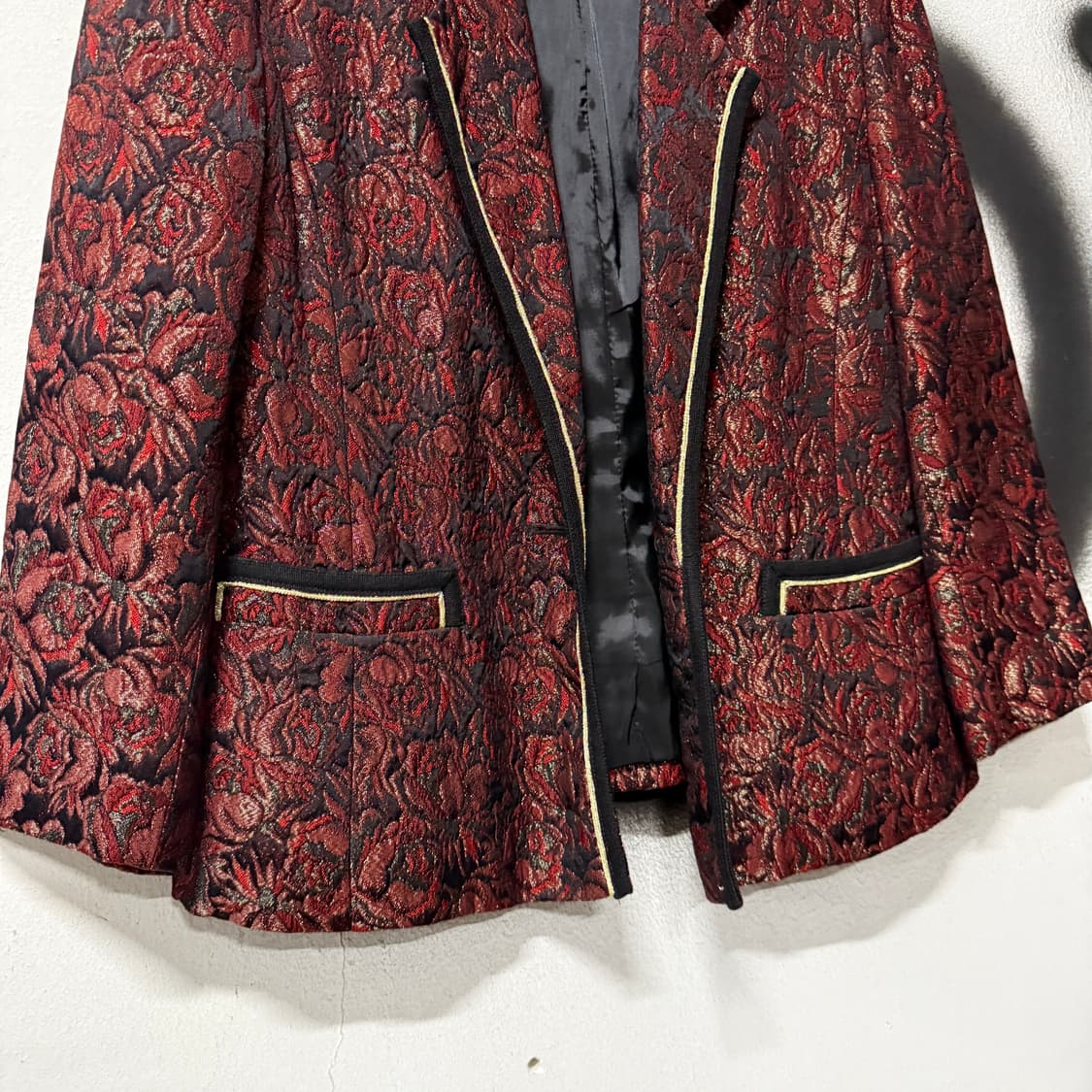 VTG 빈티지 플라워 올 자수 패턴 금장 자켓 상품이미지4