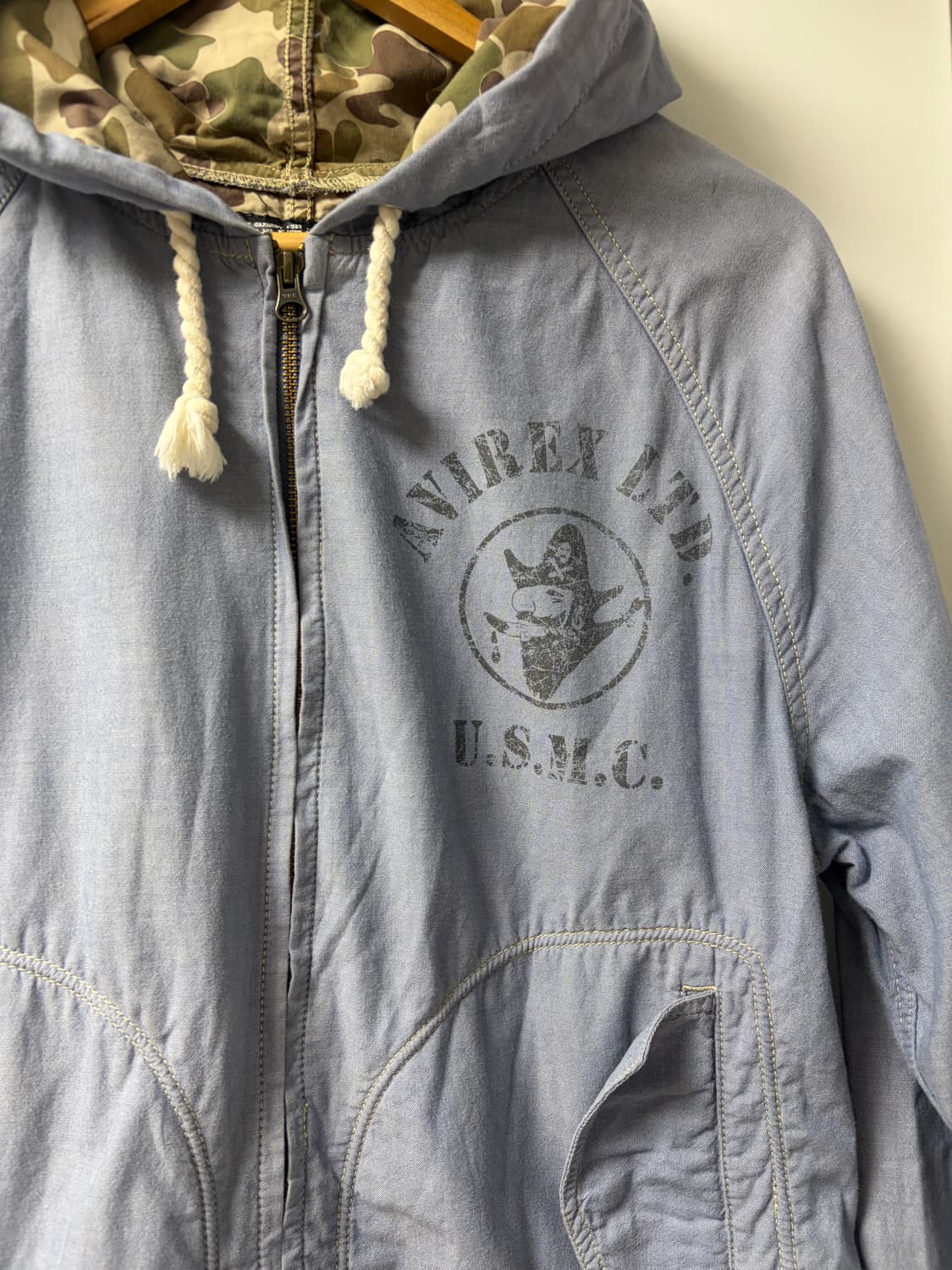 아비렉스 빈티지 카모 코튼 후드 자켓 상품이미지2