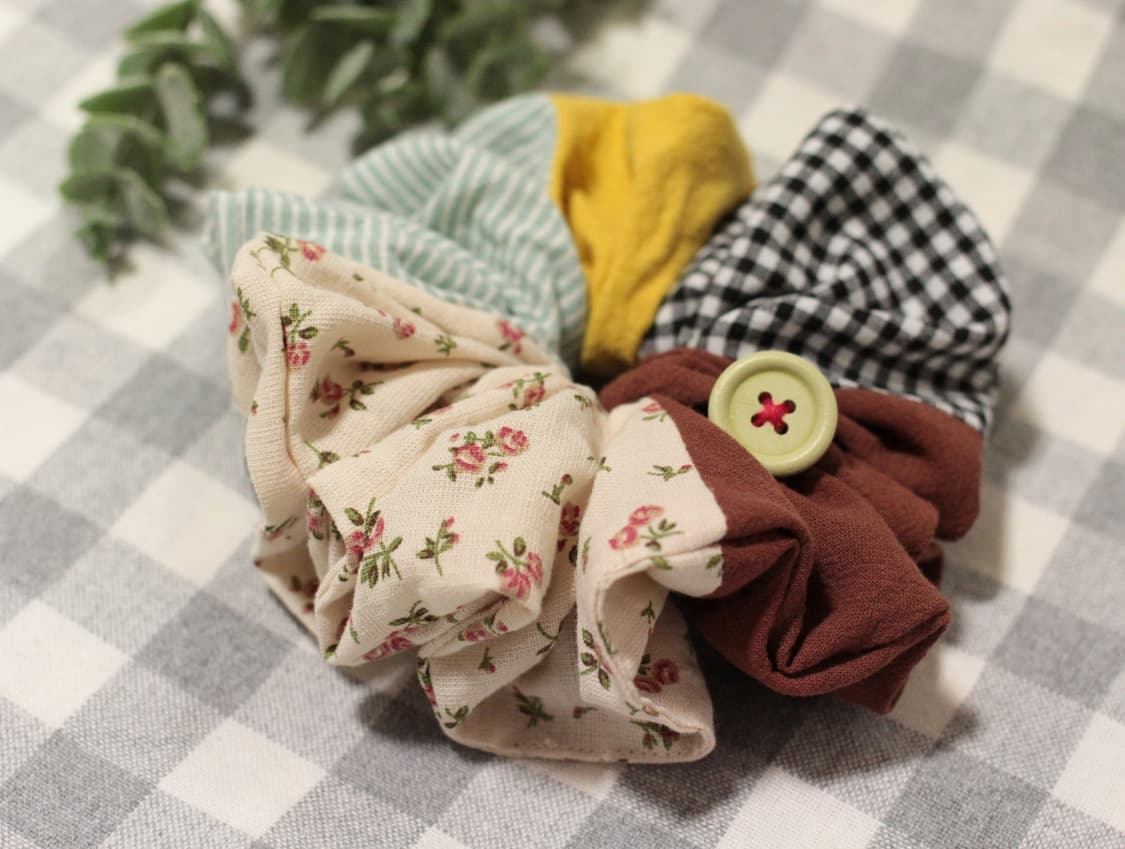 핸드메이드 모리걸 패치워크 스크런치 * 패치슈슈 상품이미지3