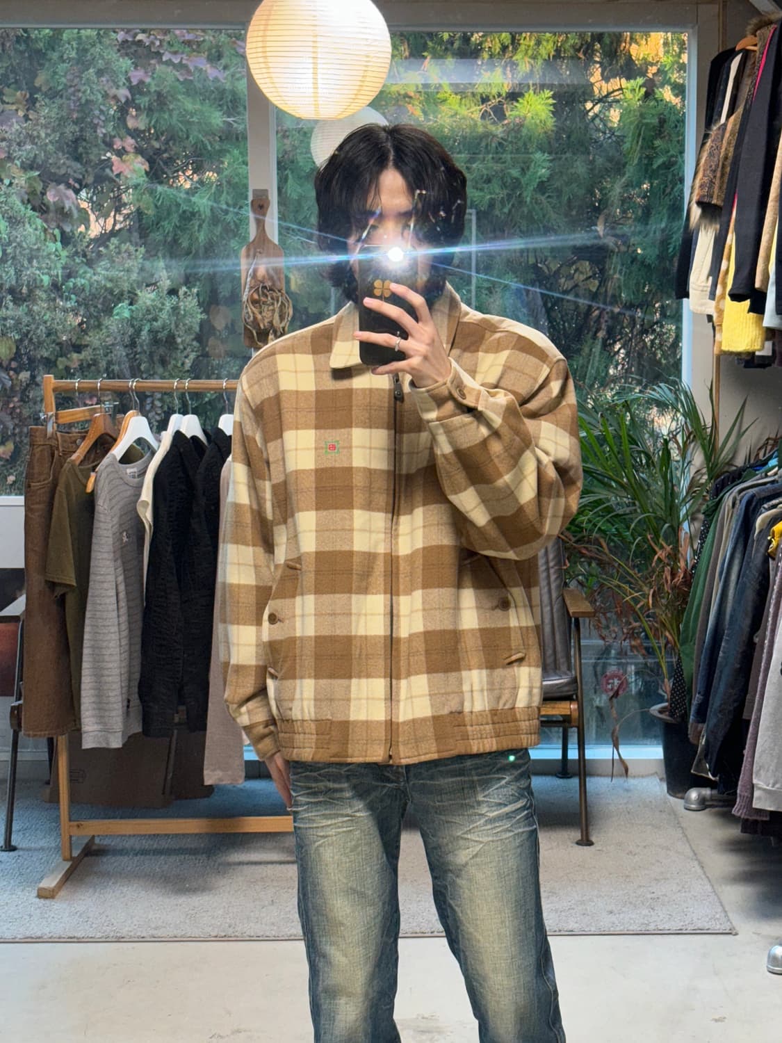 빈티지 체크 울 봄버자켓 상품이미지2