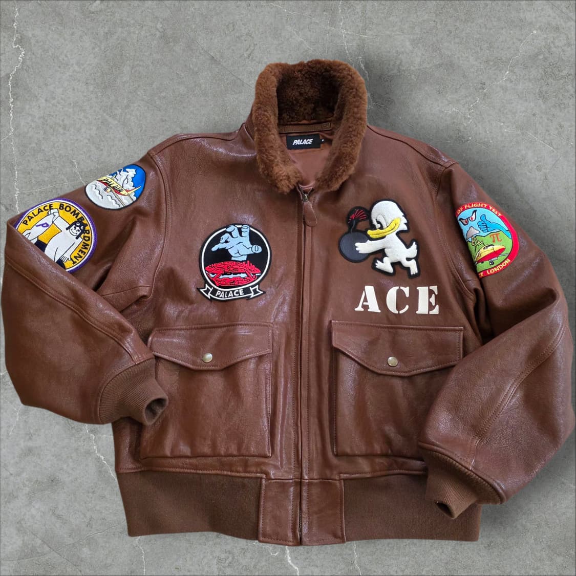 PALACE 팔라스 최상급 G1 무통 염소가죽 플라이트 자켓 아메카지 밀 상품이미지2
