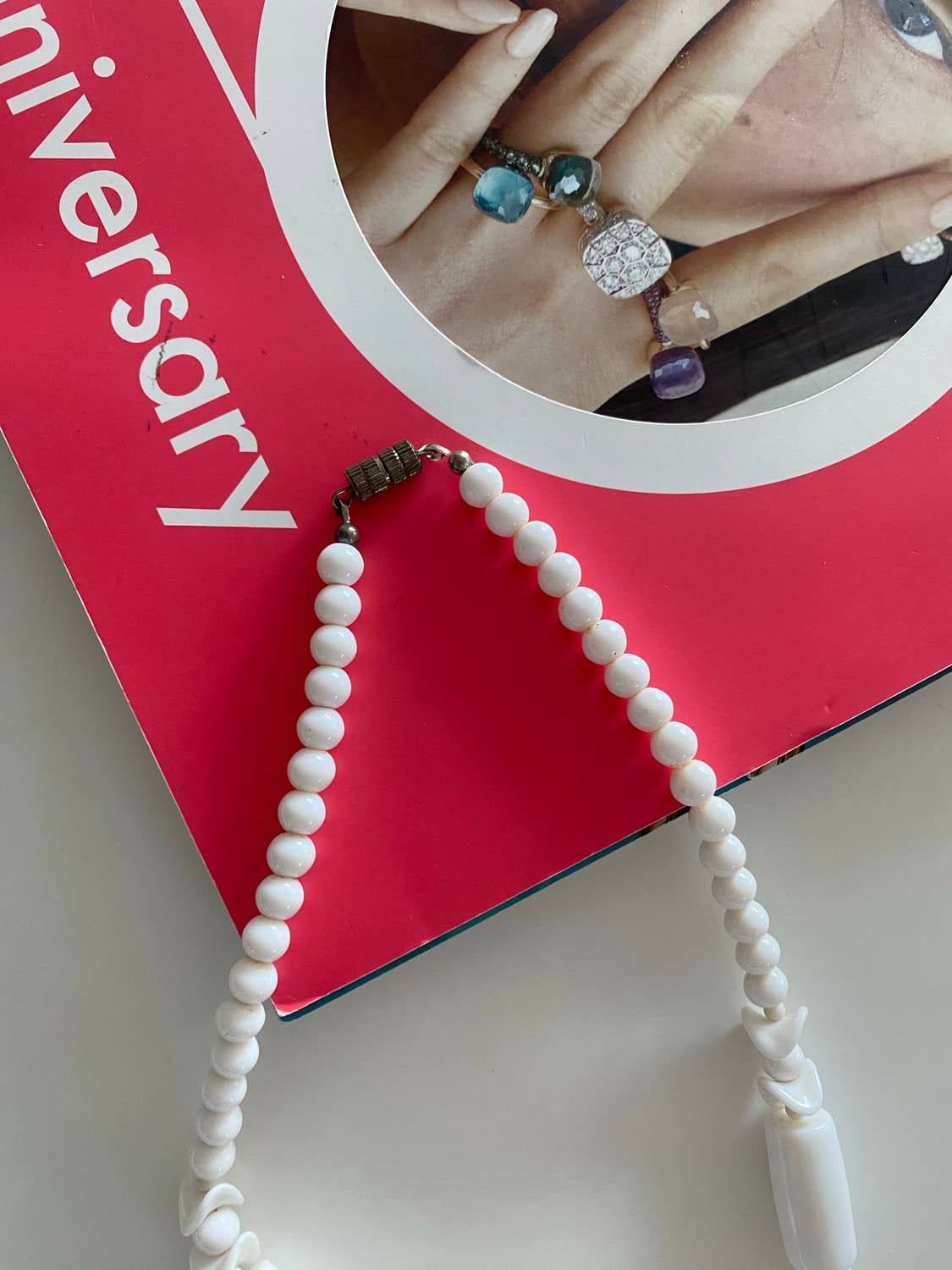 빈티지 비즈 화이트 목걸이 y2k 페어리 키치 상품이미지5