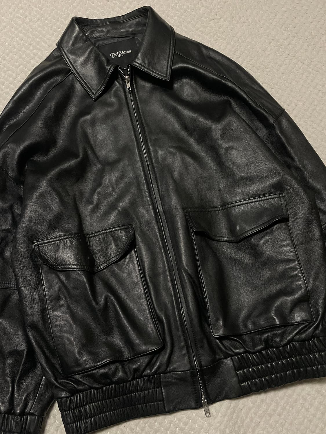 DOFFJASON 도프제이슨 오버핏 램스킨 양가죽 봄버 레더 자켓 상품이미지7