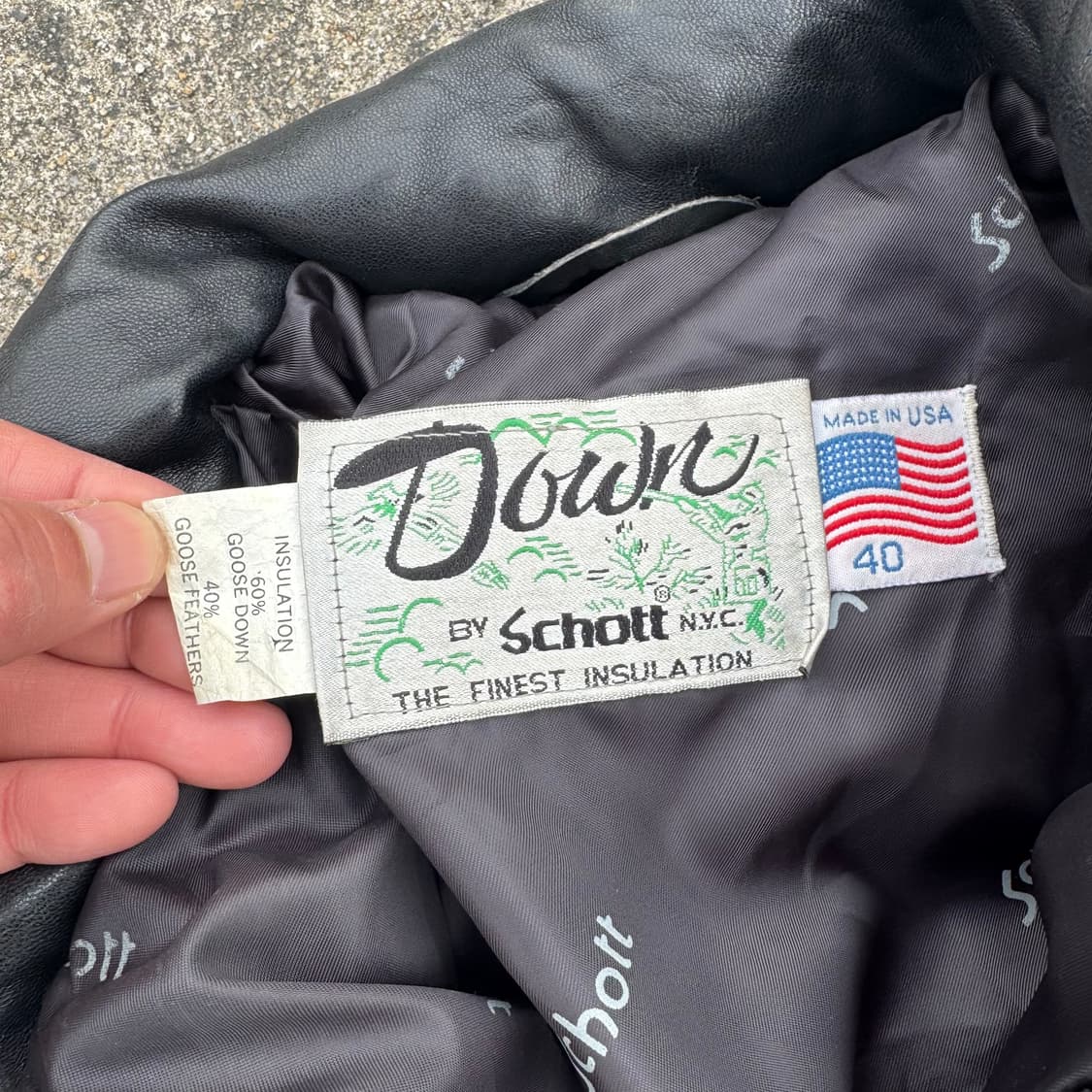 [L] 90s Schott 쇼트 레더 가죽 패딩 점퍼 상품이미지8