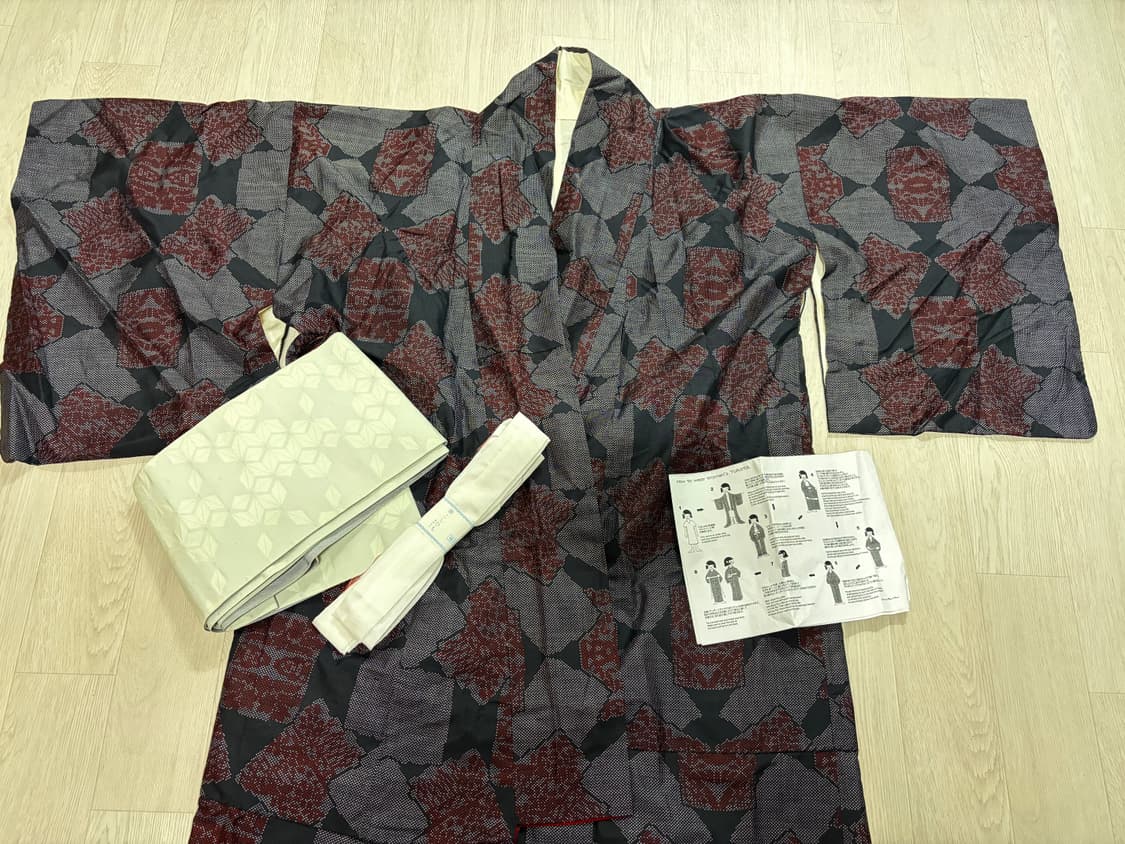 일본 빈티지 기모노 유카타 세트 상품이미지2