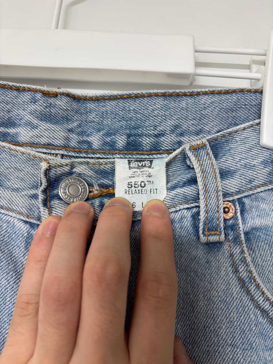 Rare) 90s 리바이스 550 36x32 검정베트윙(라스트00s) 상품이미지9