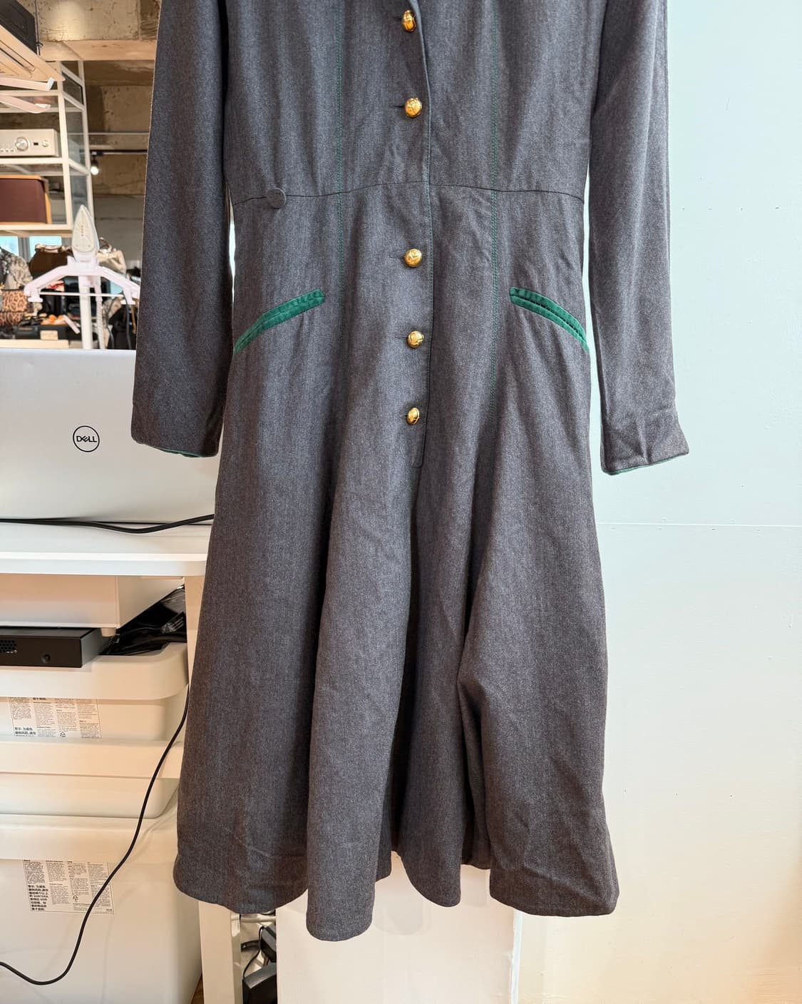에르메스 90s 브라운 실크혼방 원피스  상품이미지6
