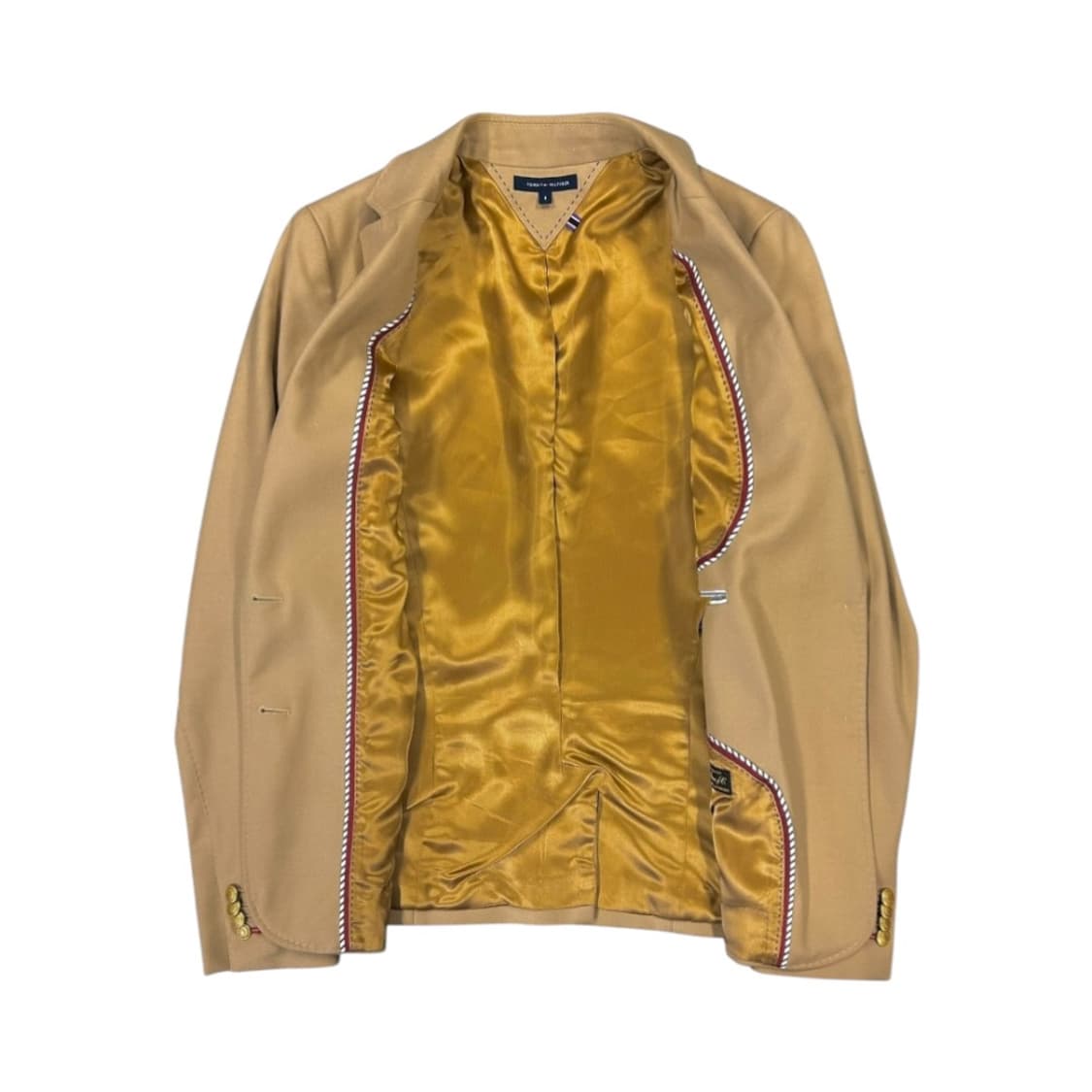 W- M) 타미힐피거 로로피아나 울 캐시미어 베이지 금장 블레이저 OB- 상품이미지3