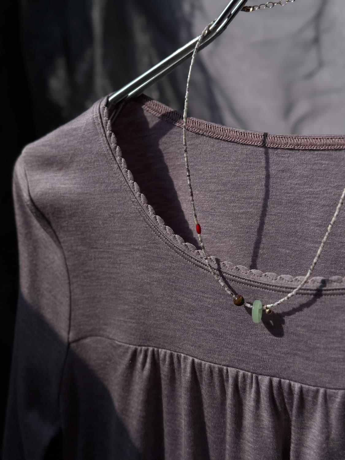 Lavender Stitched Shirring T-Shirt 0158 상품이미지3