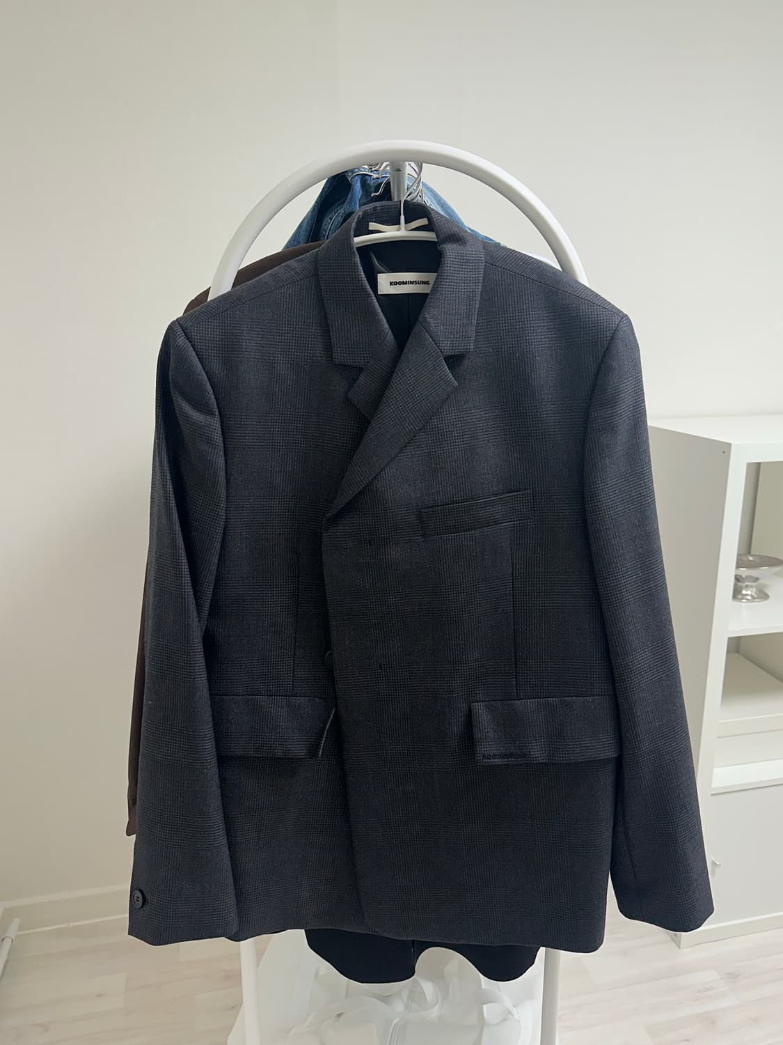 구민성 체크 울 블레이저S 상품이미지2