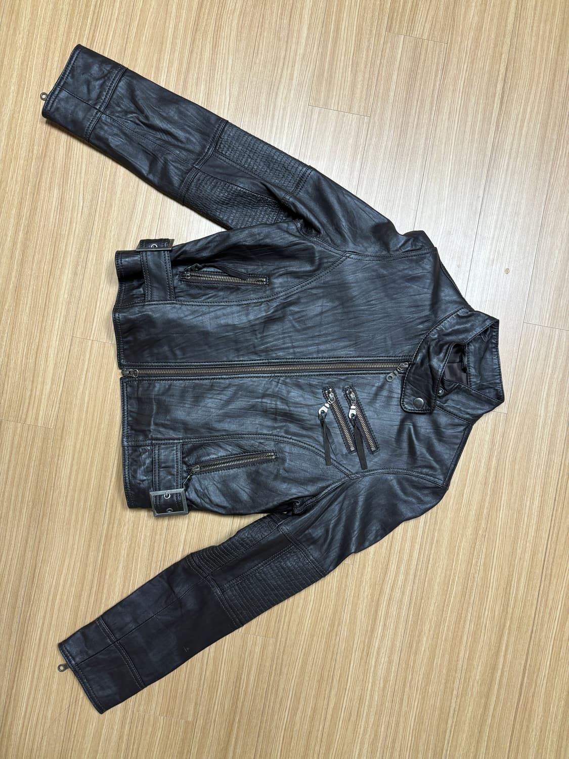 딥브라운 라이더 디테일 레더자켓 상품이미지3