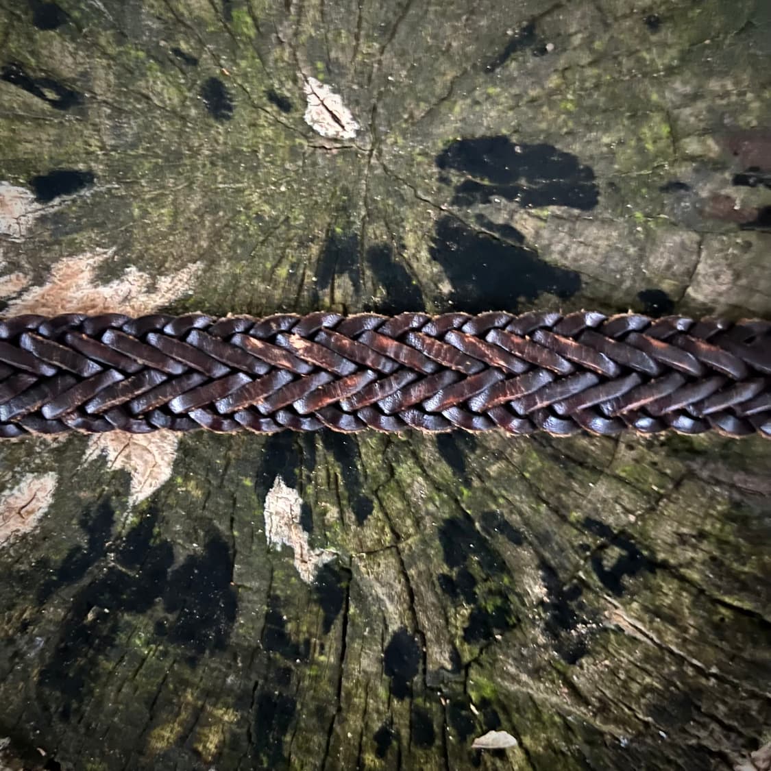 브레이디드 다크 초콜릿 리얼 레더 벨트 상품이미지3