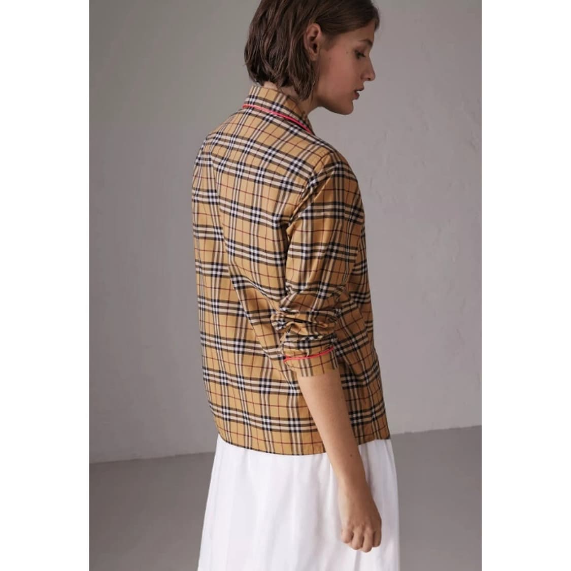 버버리 네온 파이핑 체크 셔츠 상품이미지2