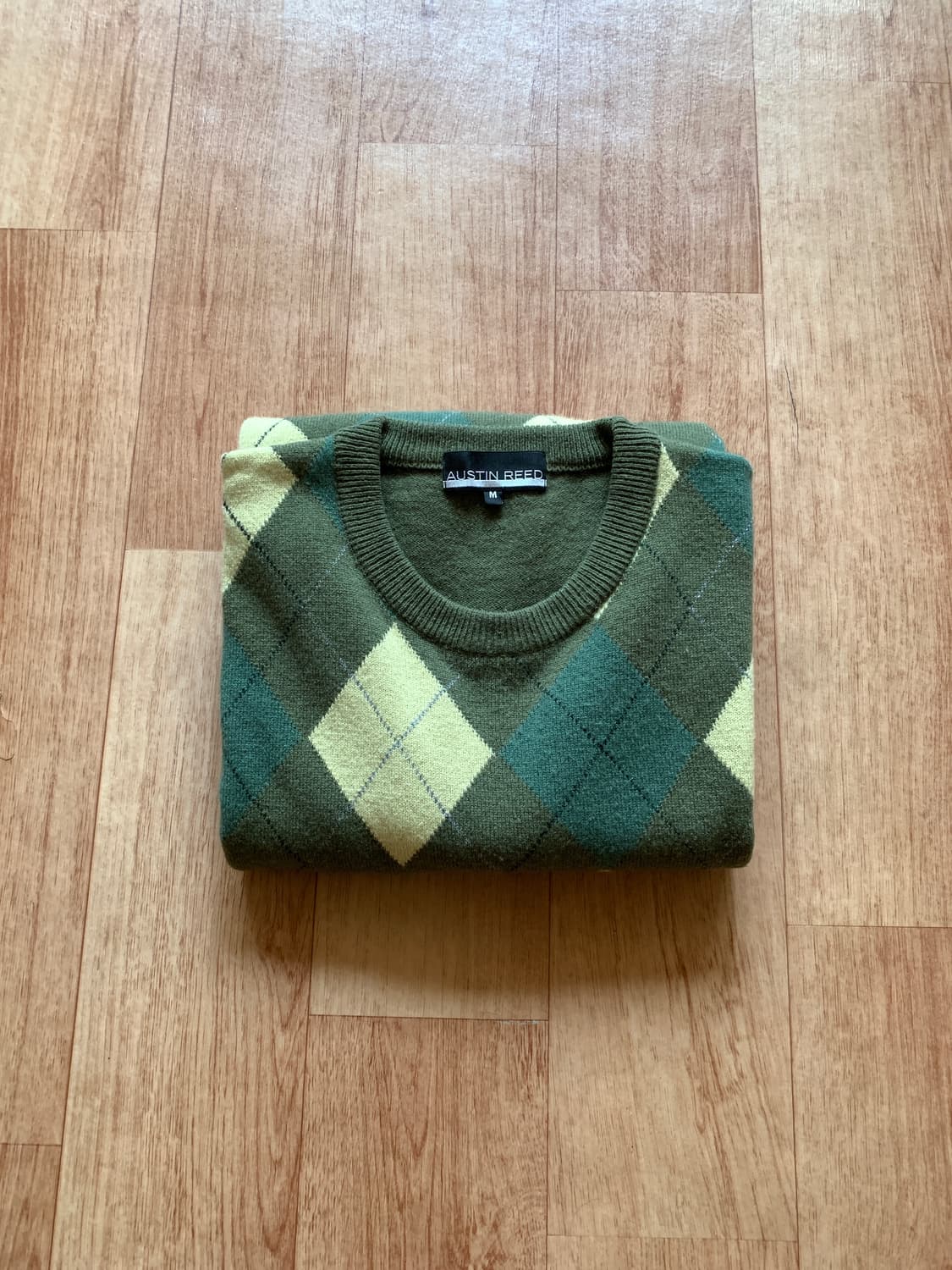 Austin reed 울100% 아가일 니트 M 상품이미지1