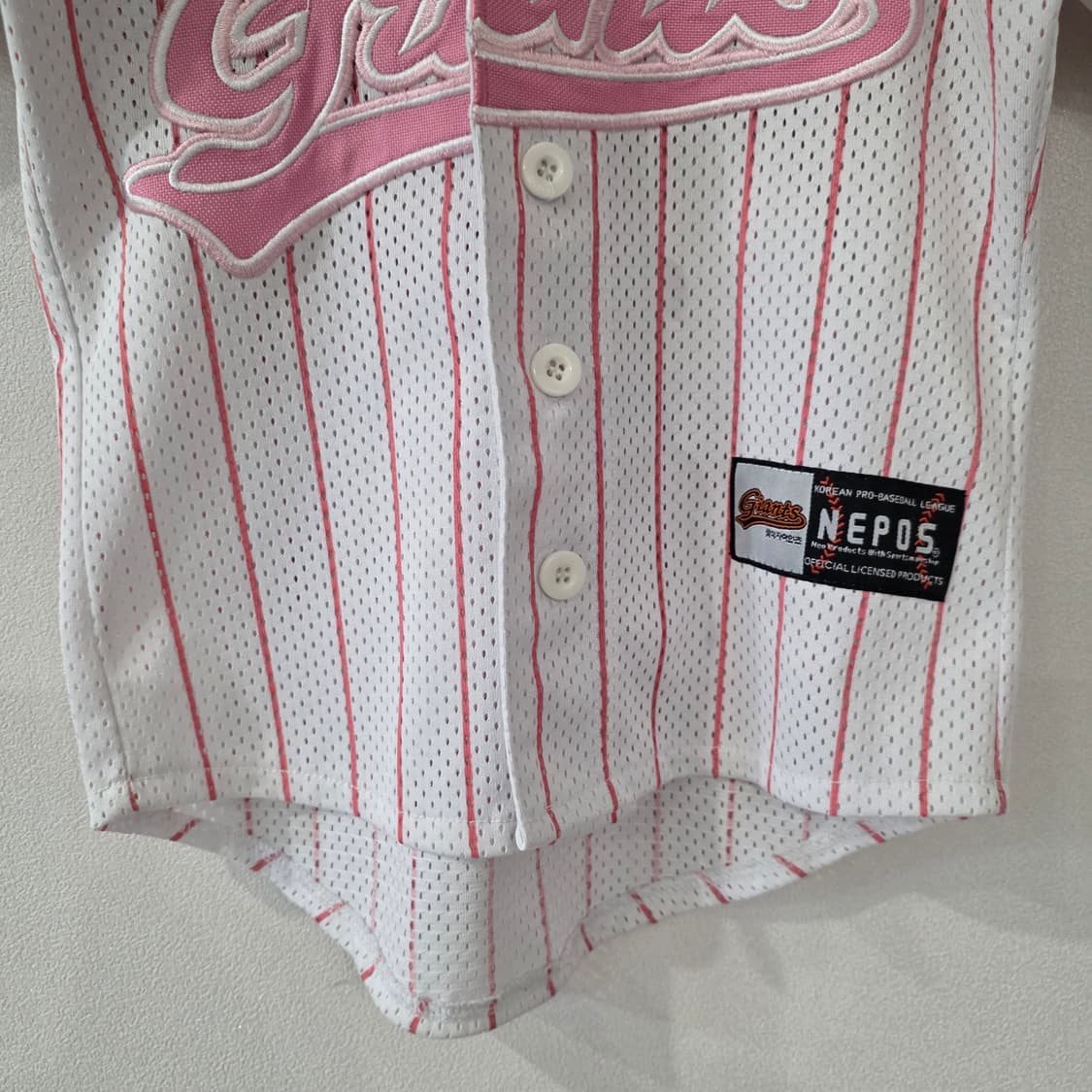 롯데자이언츠 핑크 스트라이프 유니폼 3사이즈 상품이미지2