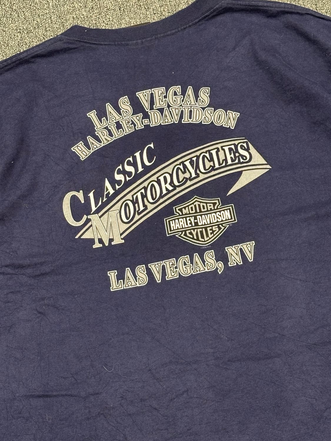 XL)할리데이비슨 빈티지 독수리 프린팅 네이비 반팔 상품이미지5