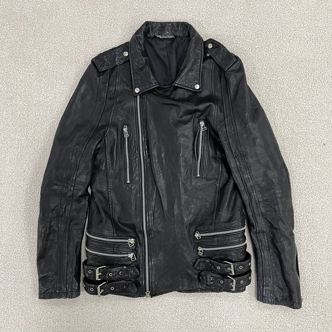 [L] 빈티지 양가죽 바이커 라이더 가죽 자켓 0114M1 상품이미지1