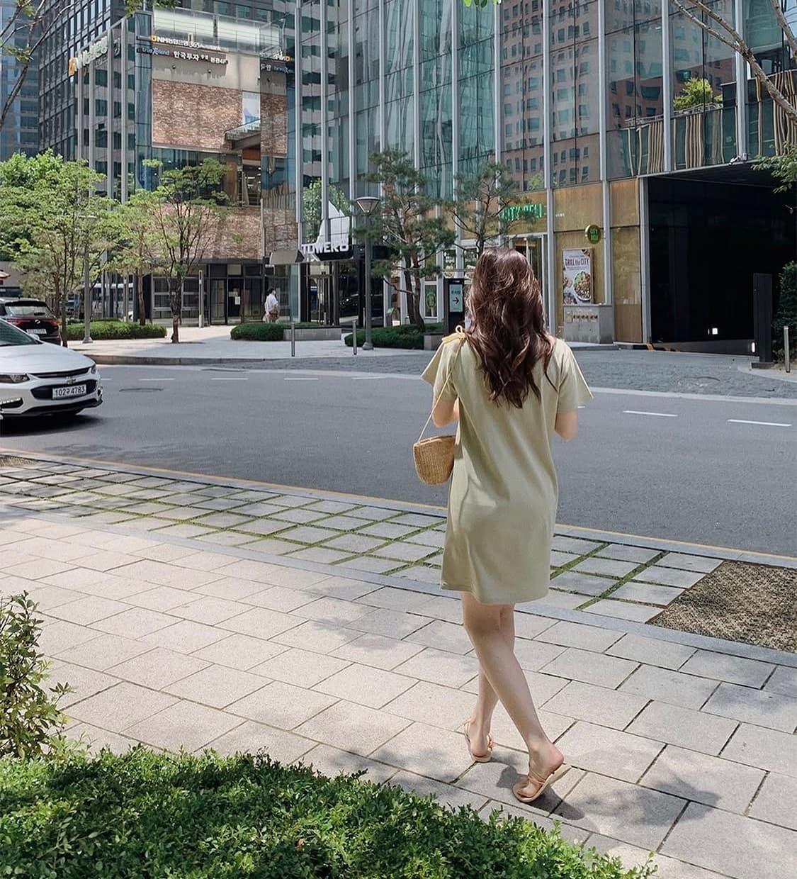 (미개봉, 새상품) 슬로우앤드 made. 이지 플레인 하프 원피스 말차 상품이미지2