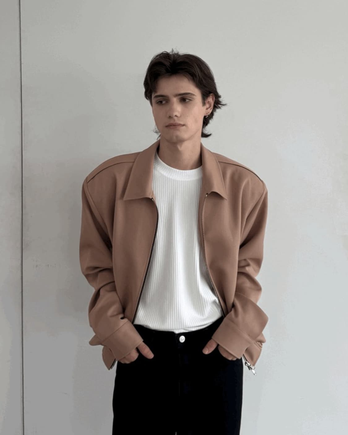 [m] 준느 j39 도비 블루종 상품이미지2