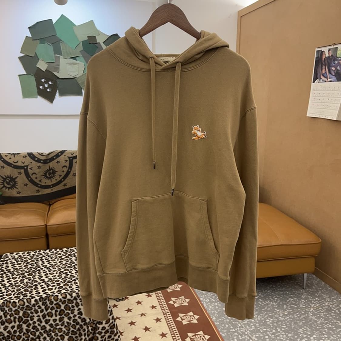 메종키츠네 칠랙스 모던캐주얼 폭스 패치 후드티 L C09467 상품이미지3