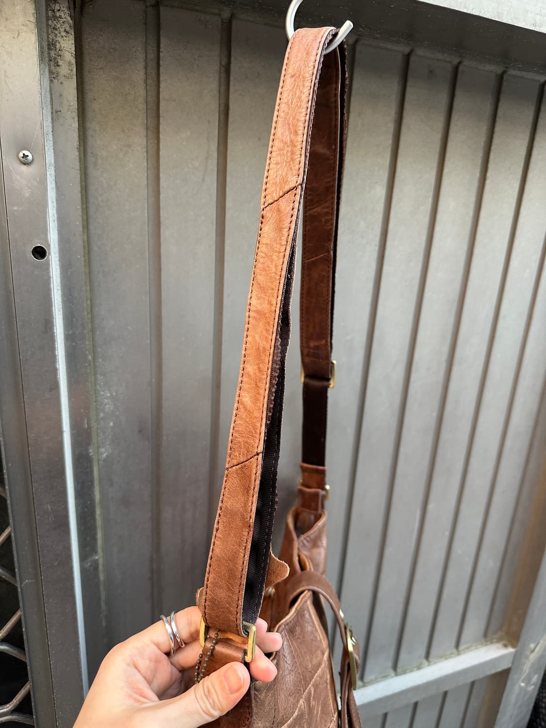 Vintage brown leather shoulder bag 상품이미지7