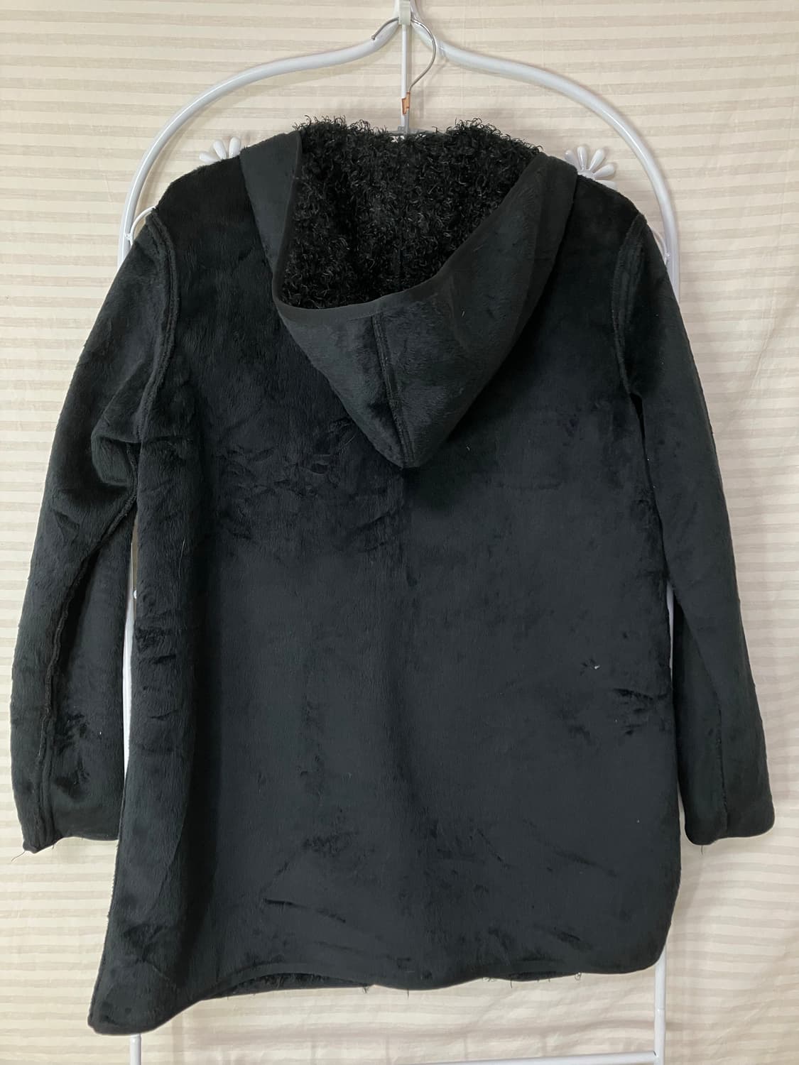 빈티지 블랙 모헤어 양면 후드 집업 y2k 스트릿 갸루 펑키 일본빈티지 상품이미지4