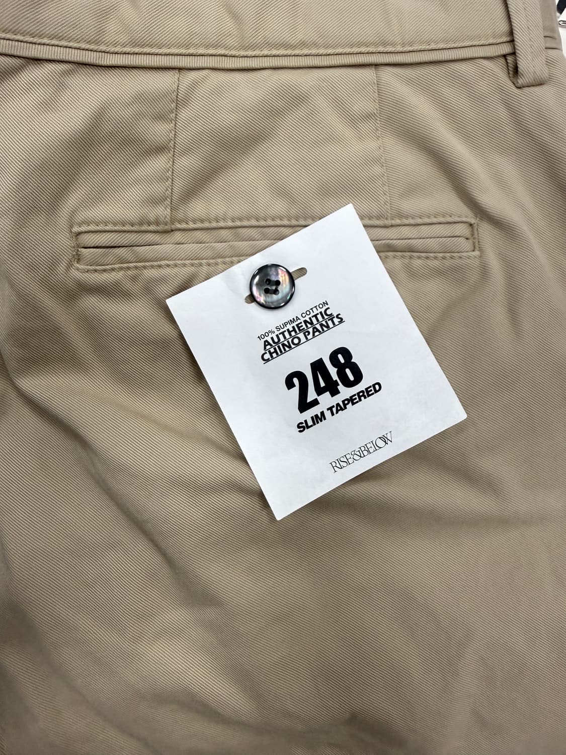 (새상품) 라이즈앤빌로우 248 치노 카키 34 해 상품이미지3