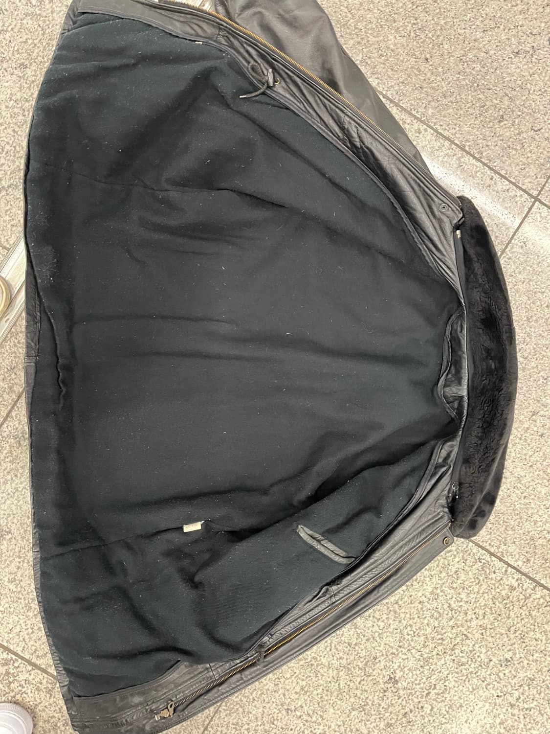 Xl) 빈티지 소가죽 퍼 레더 자켓 상품이미지3