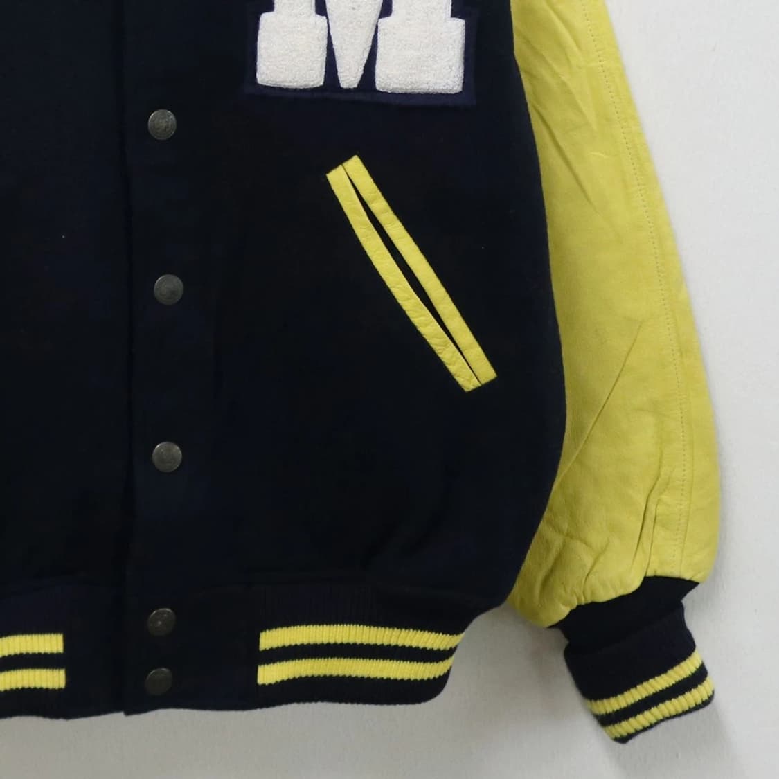 RARE SUNTORY 레더 울 야구 점퍼 61930 상품이미지4