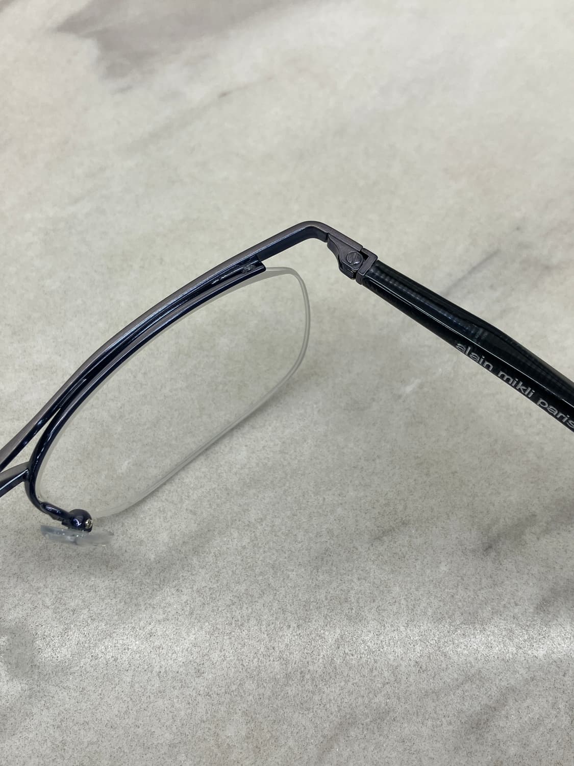 알랑 미끌리 Alain Mikli paris 실버 딥네이비 반무테 안경 상품이미지3