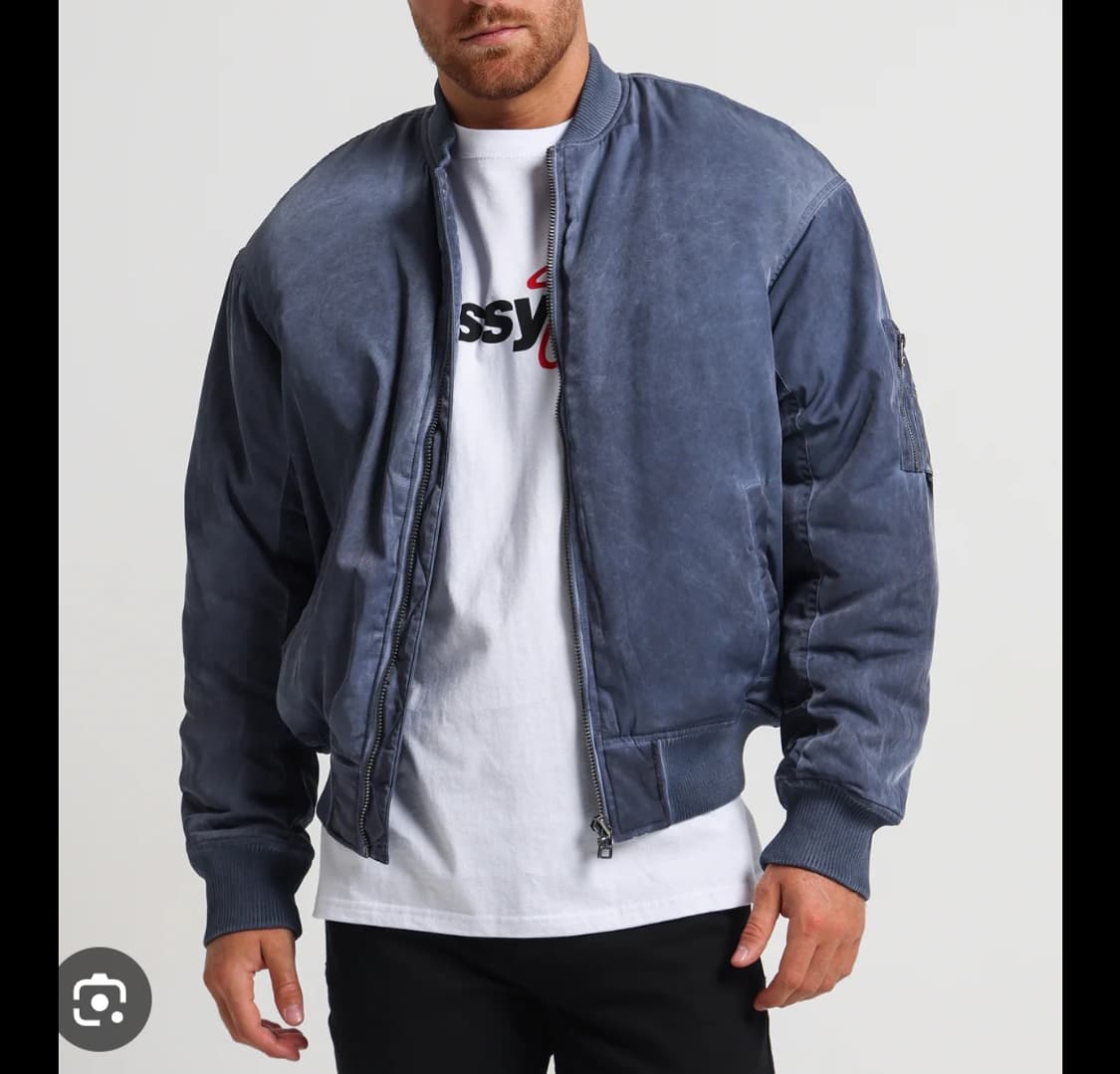 스투시 다이드 나일론 봄버 오일 블루 상품이미지1