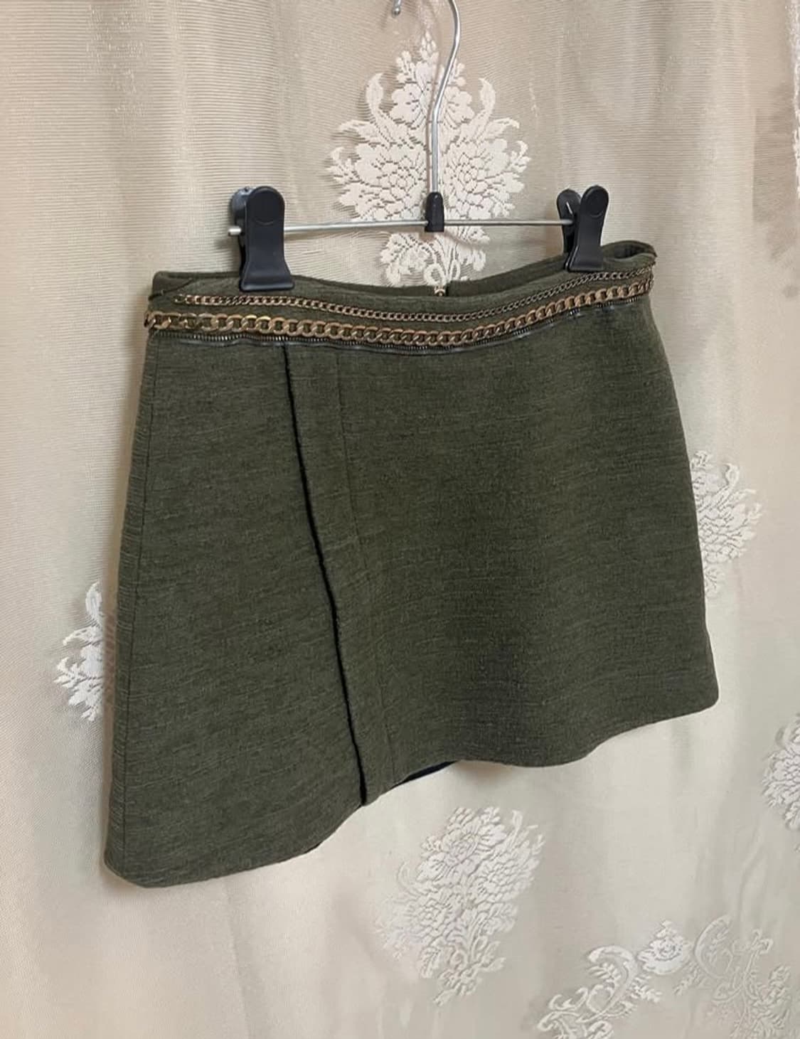 빈티지 SYSTEM 체인 딥그린 미니 스커트 상품이미지3