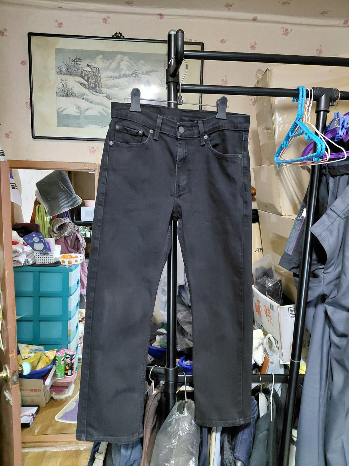 [리바이스505]레귤러핏 블랙 데님 청바지 30사이즈  상품이미지1