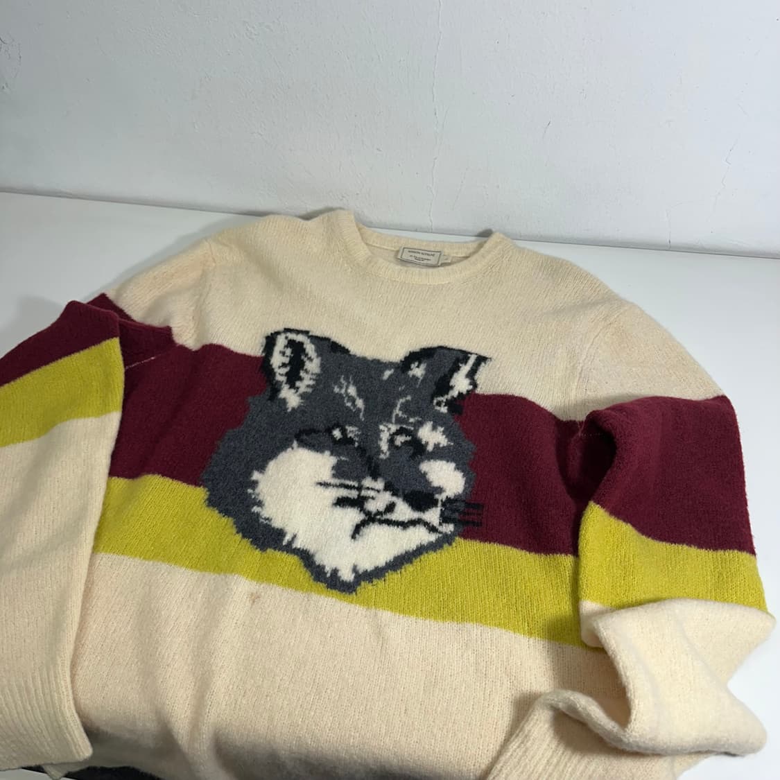 L 메종키츠네 아이보리 빅폭스 니트 상품이미지1