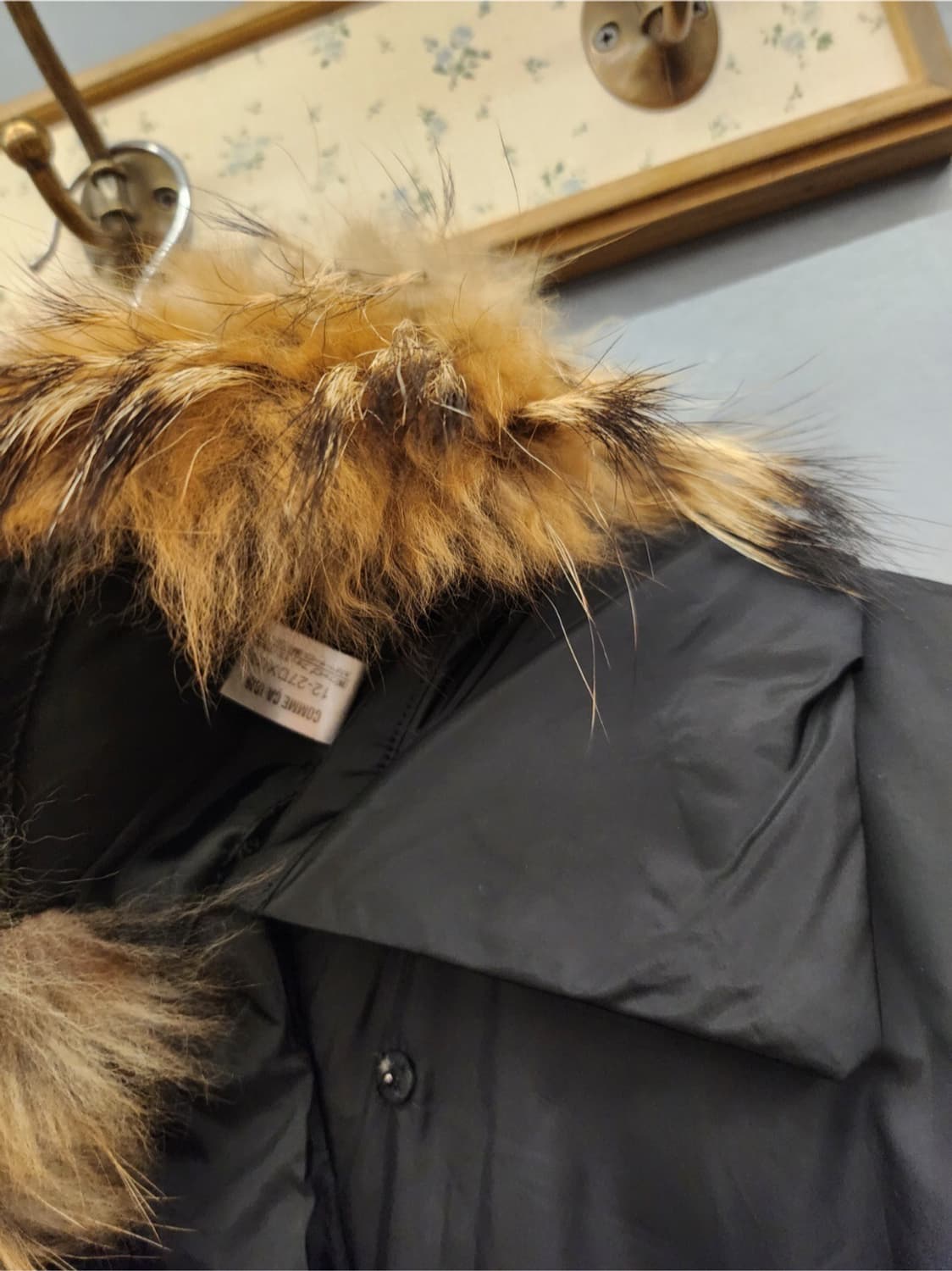 일본빈티지 콤 사 이즘 라쿤털 탈부착 가능 다운 벨트 패딩 상품이미지4