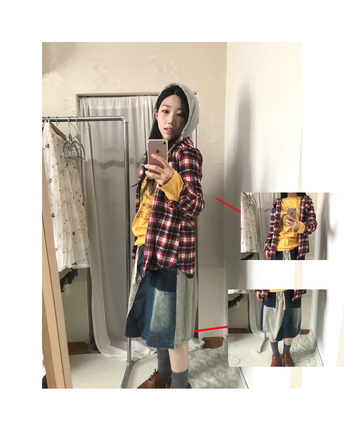 빈티지 코디세트 3p 모리걸 y2k 펑크 상품이미지1