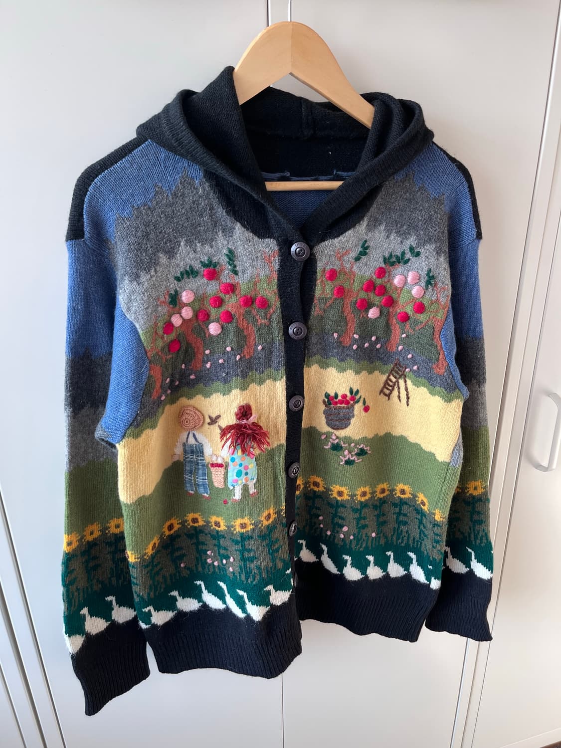 (Rare) Handmade  풍경 울니트 후드 가디건  상품이미지9