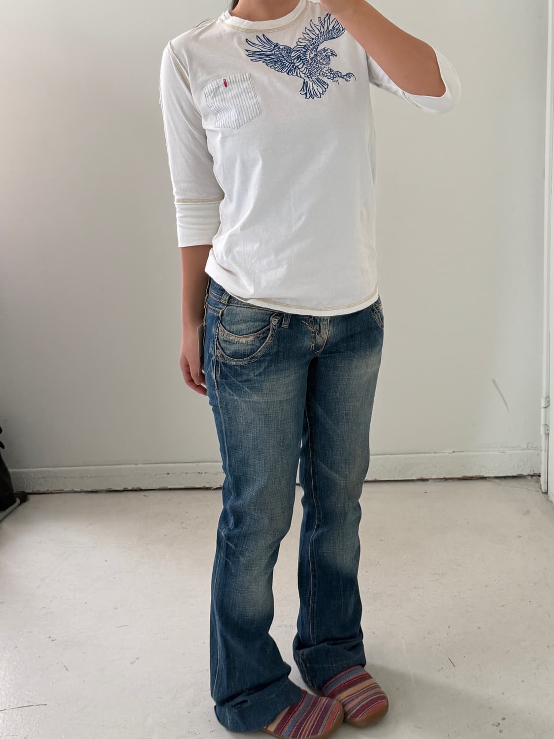 일본빈티지 오리엔탈 자수 패치워크 롱슬리브 상품이미지2