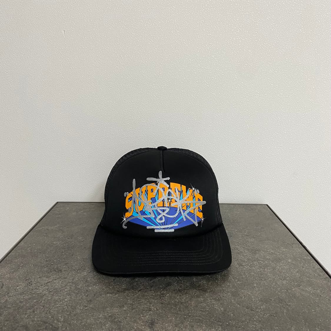 (OS) 슈프림 5패널 메쉬 백 볼캡 모자 그래피티 블랙 상품이미지1