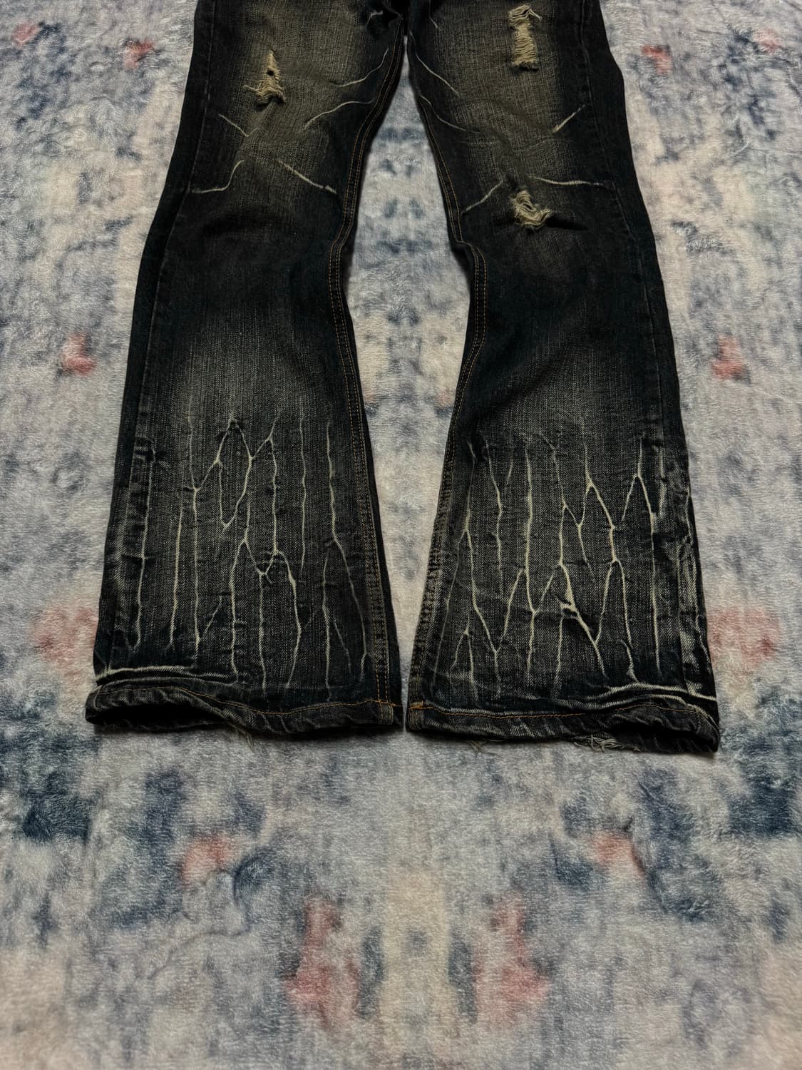 Black baccara wave washed boot cut denim 상품이미지5