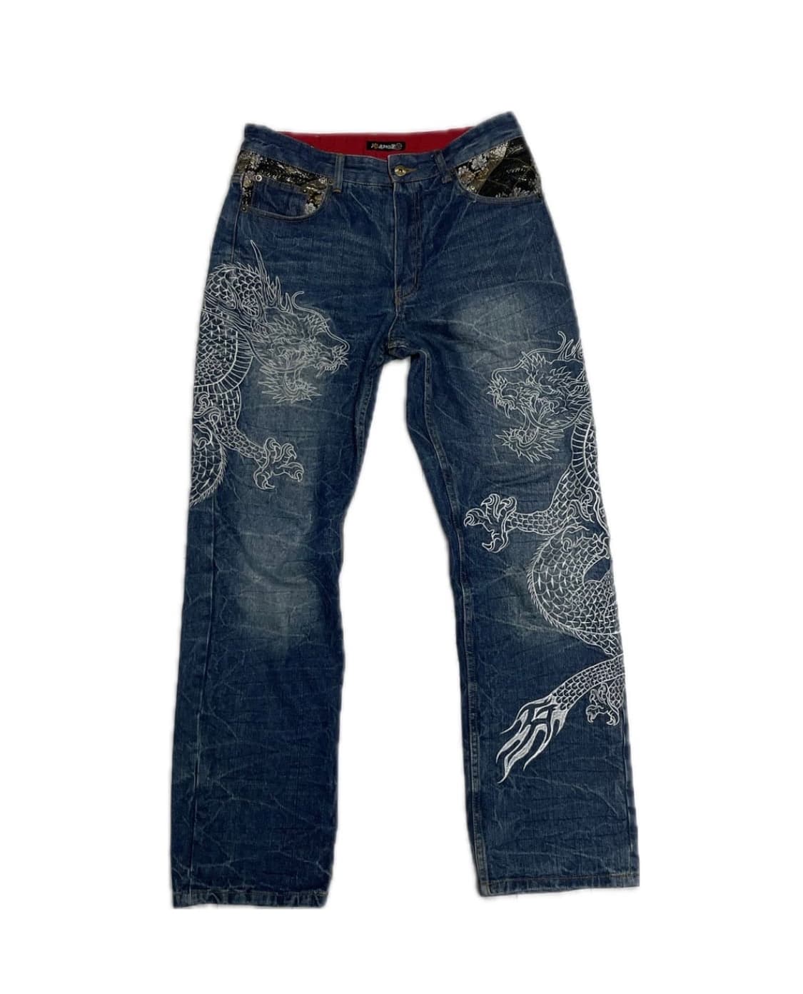 hishyouhakurei 오리엔탈 백룡 자수 팬츠 상품이미지1