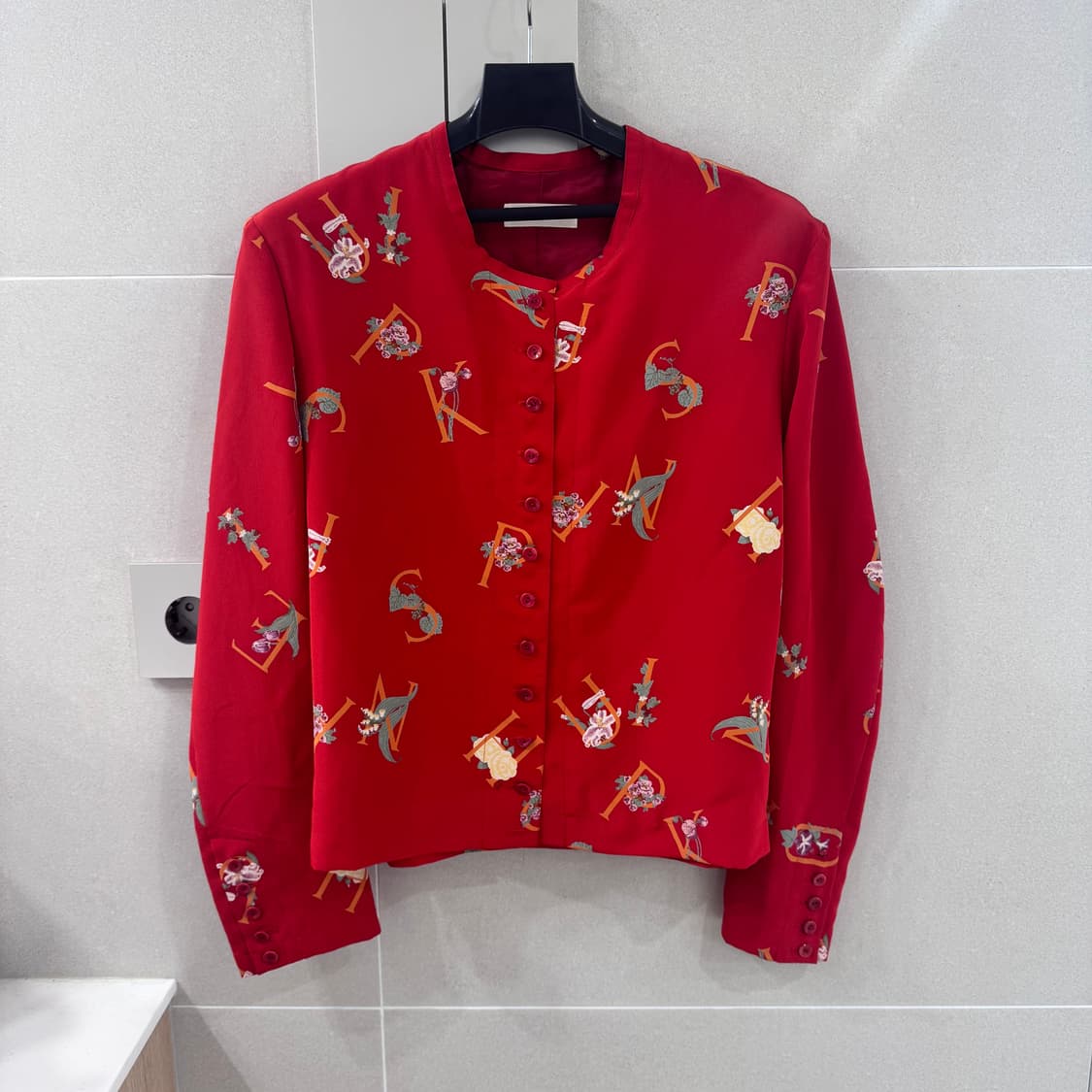 핑크하우스 레드 패턴 블라우스 상품이미지2