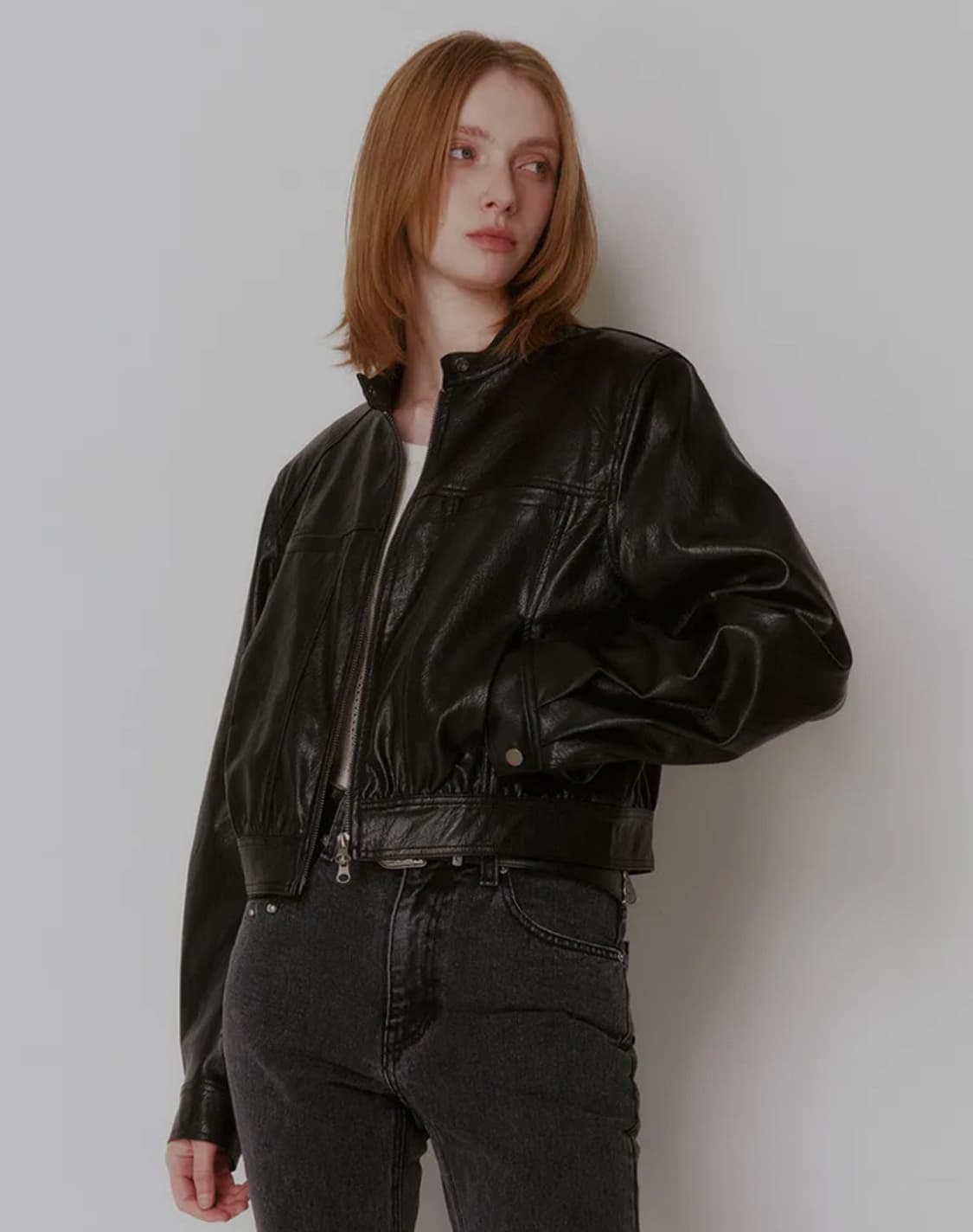 레이브 레더 라이더 크롭 자켓 상품이미지4
