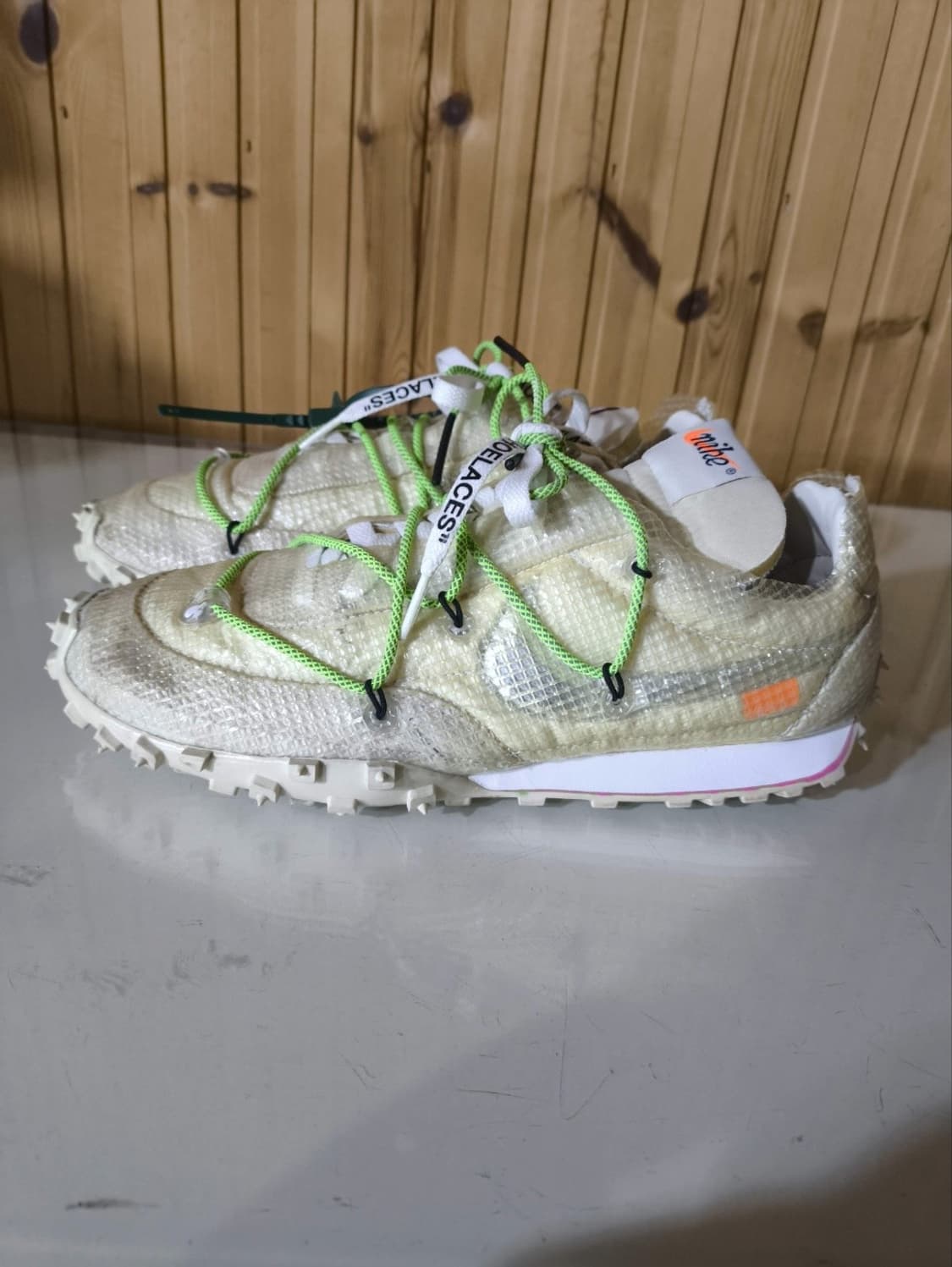 265mm 오프화이트 X 나이키 와플 레이서 화이트 운동화 상품이미지2