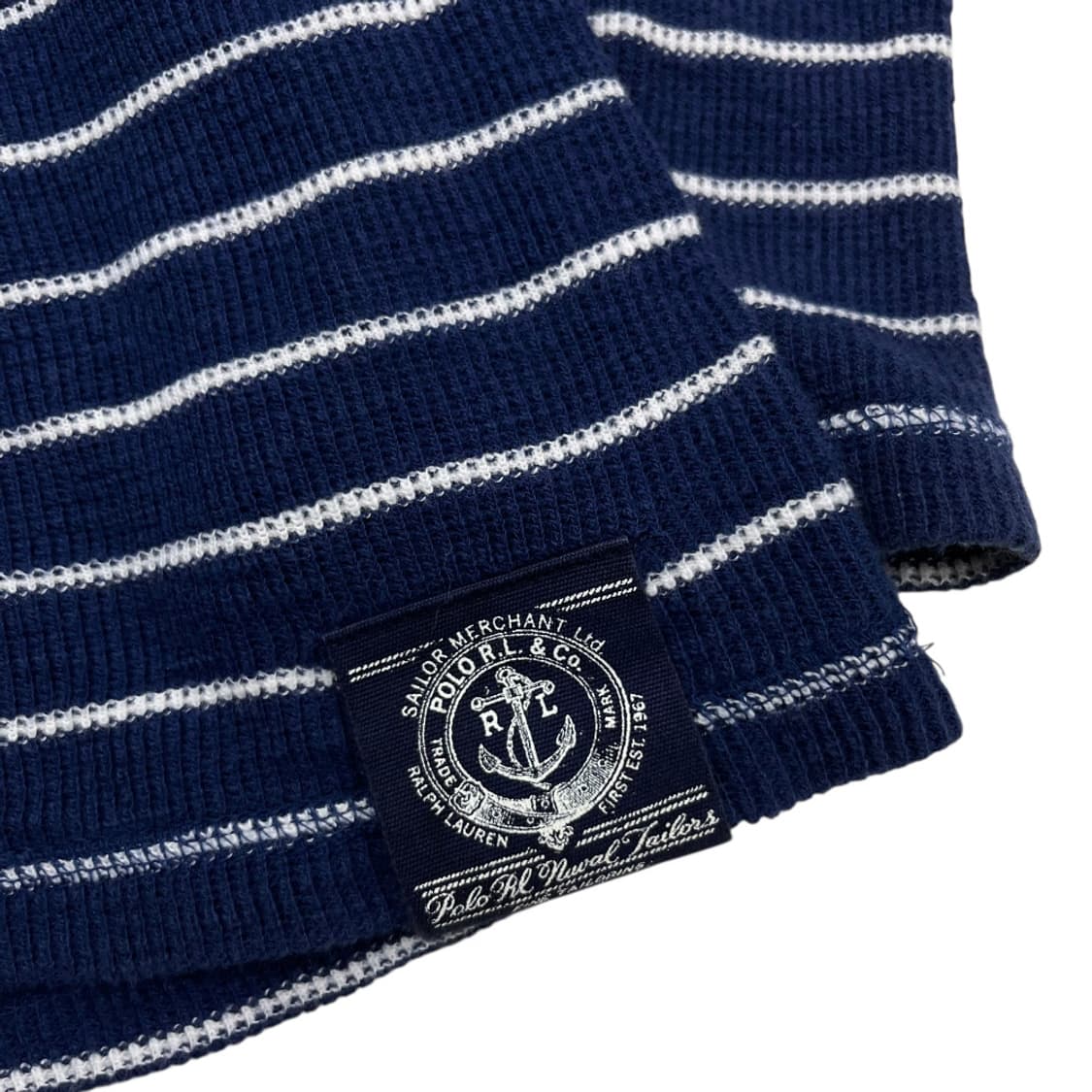 폴로 랄프로렌 화이트 단가라 네이비 니트 후드 L 상품이미지5